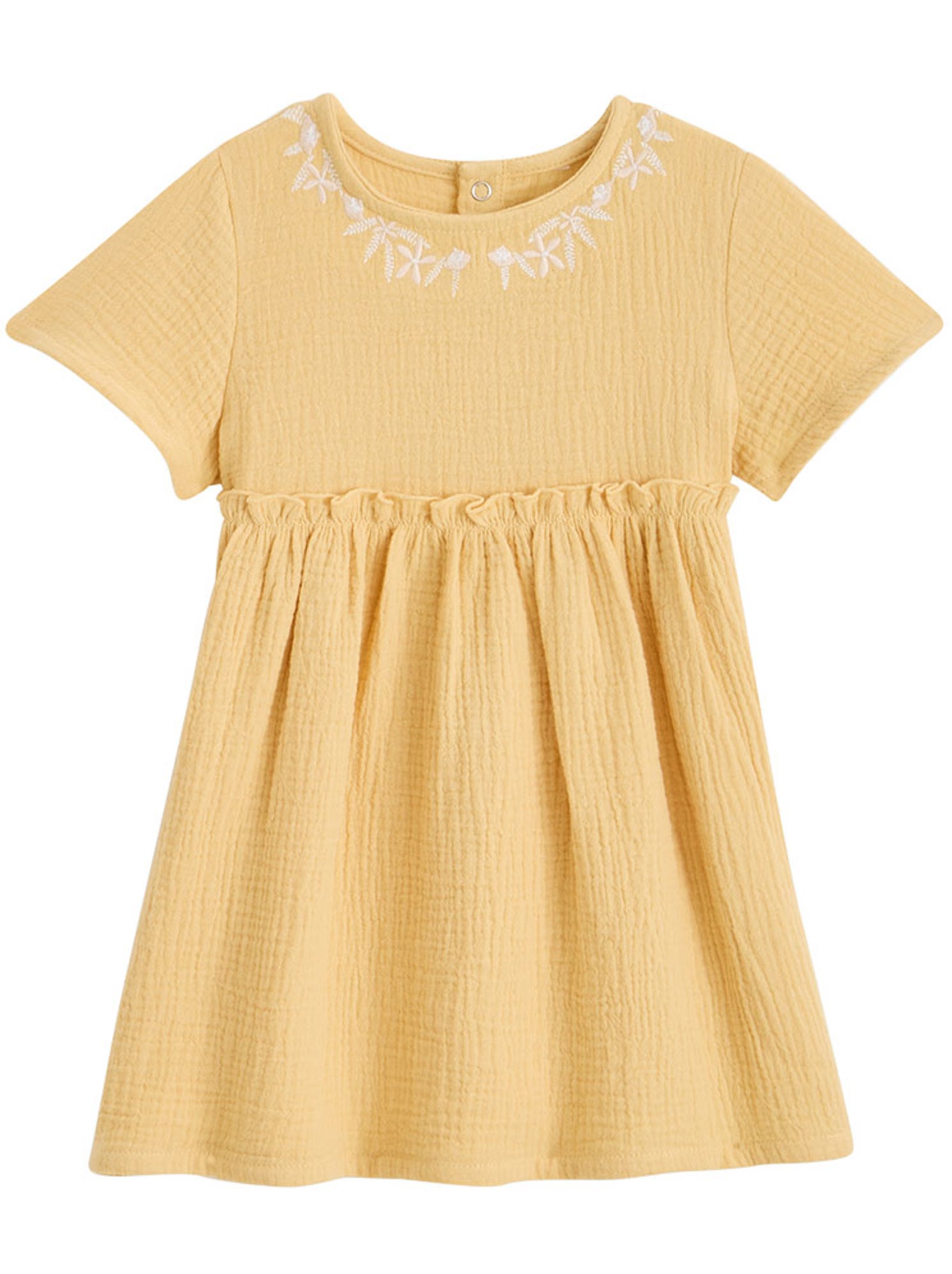 Robe enfant en gaze de coton camila - Jaune