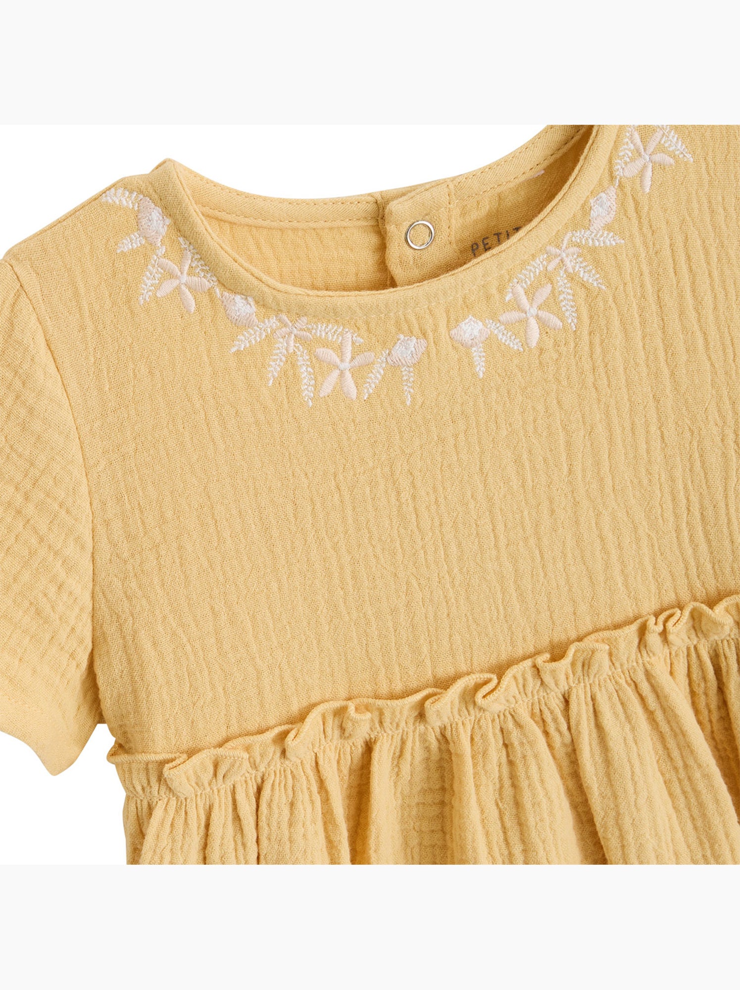 Robe enfant en gaze de coton camila - Jaune
