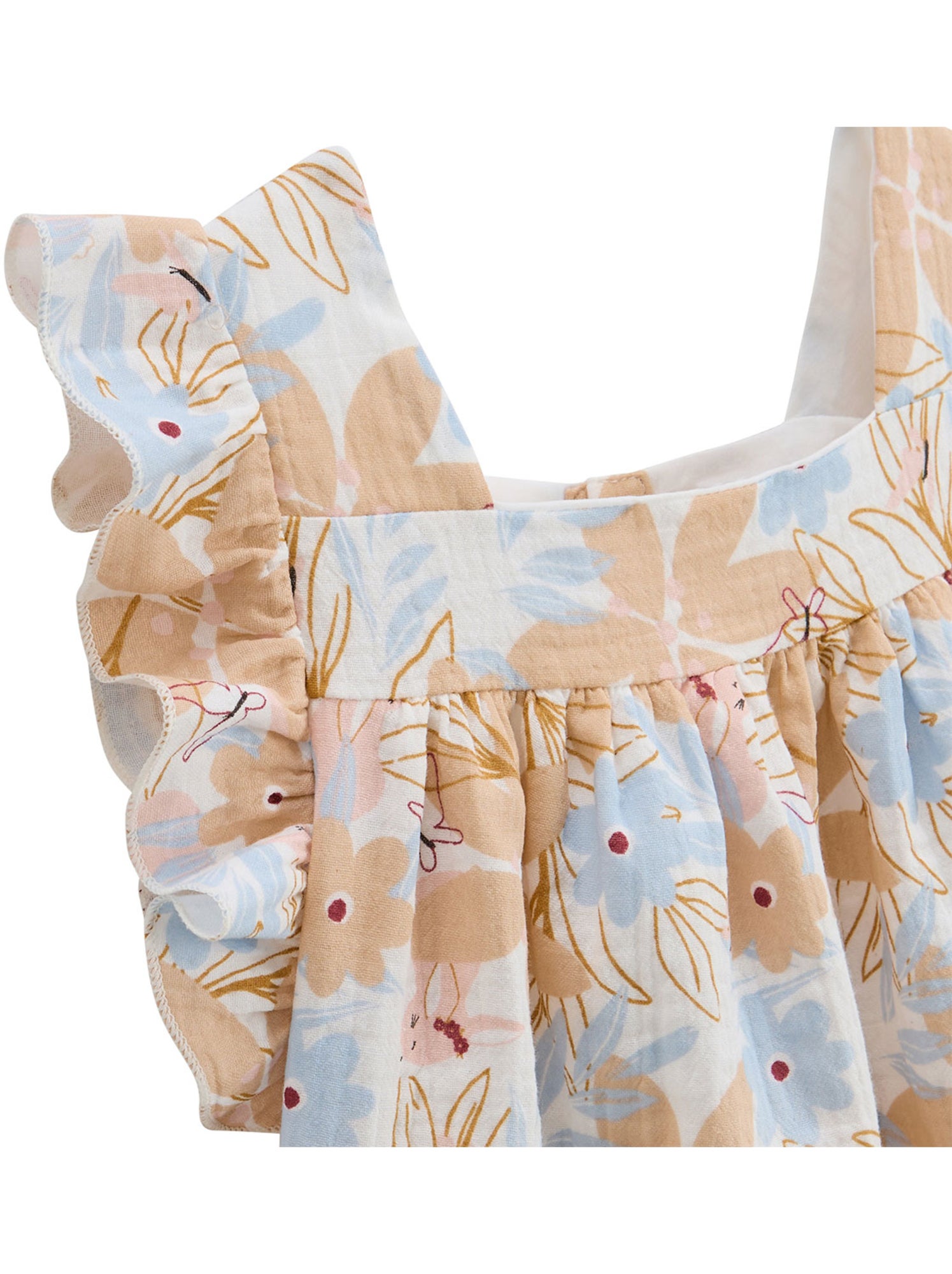 Robe enfant en gaze de coton praline - Peche
