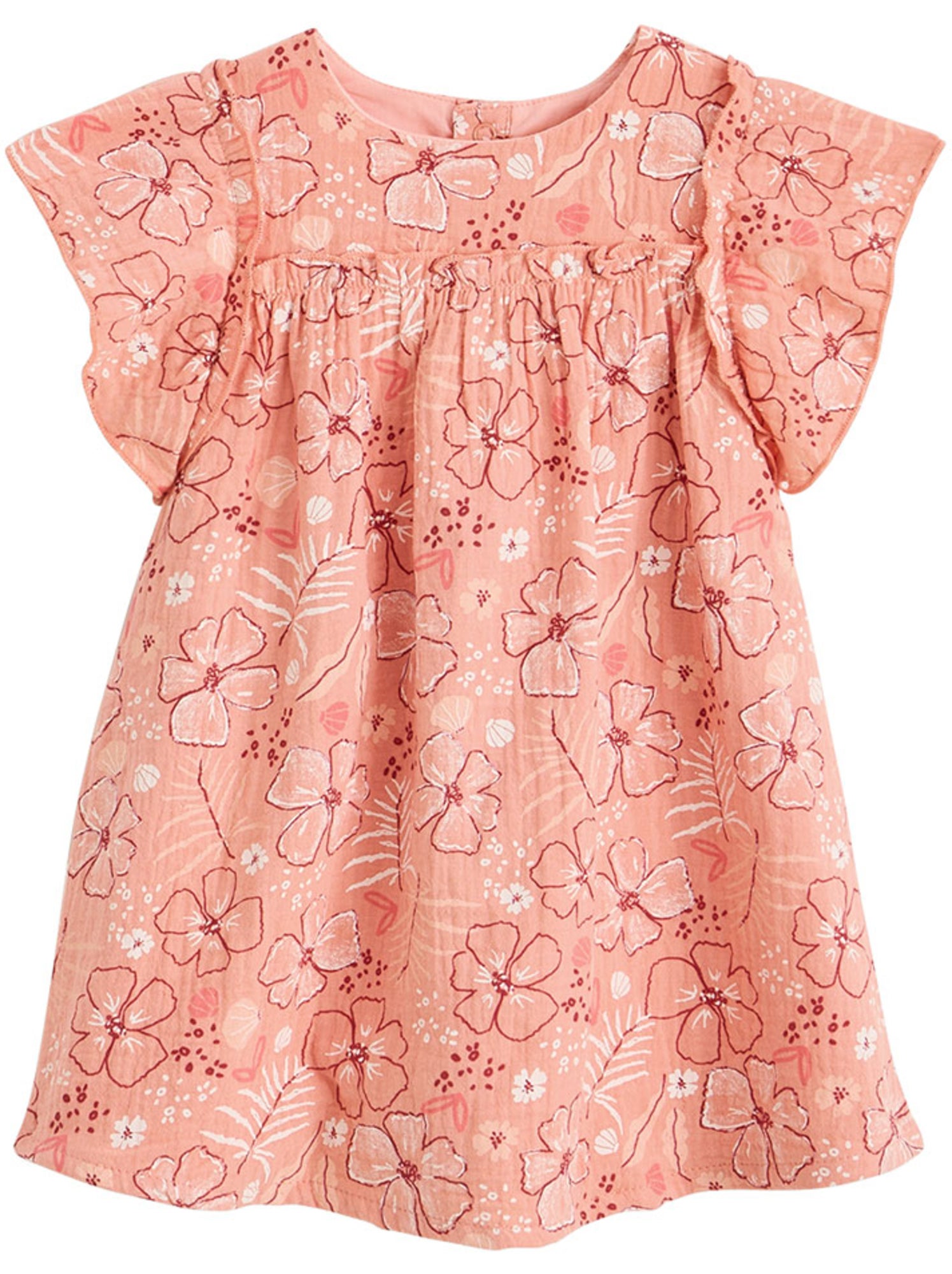 Robe enfant en gaze de coton santa giulia - Corail