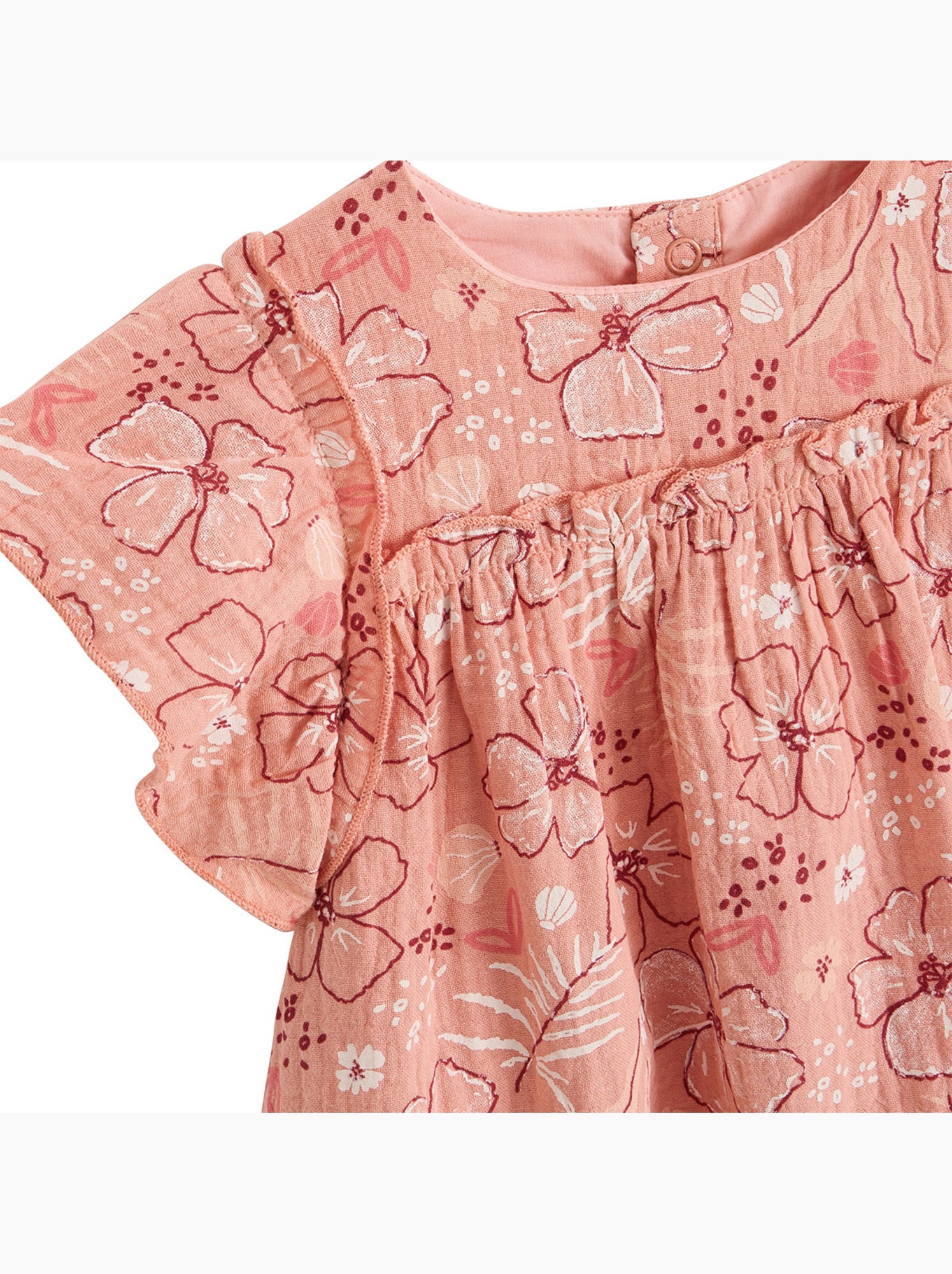 Robe enfant en gaze de coton santa giulia - Corail