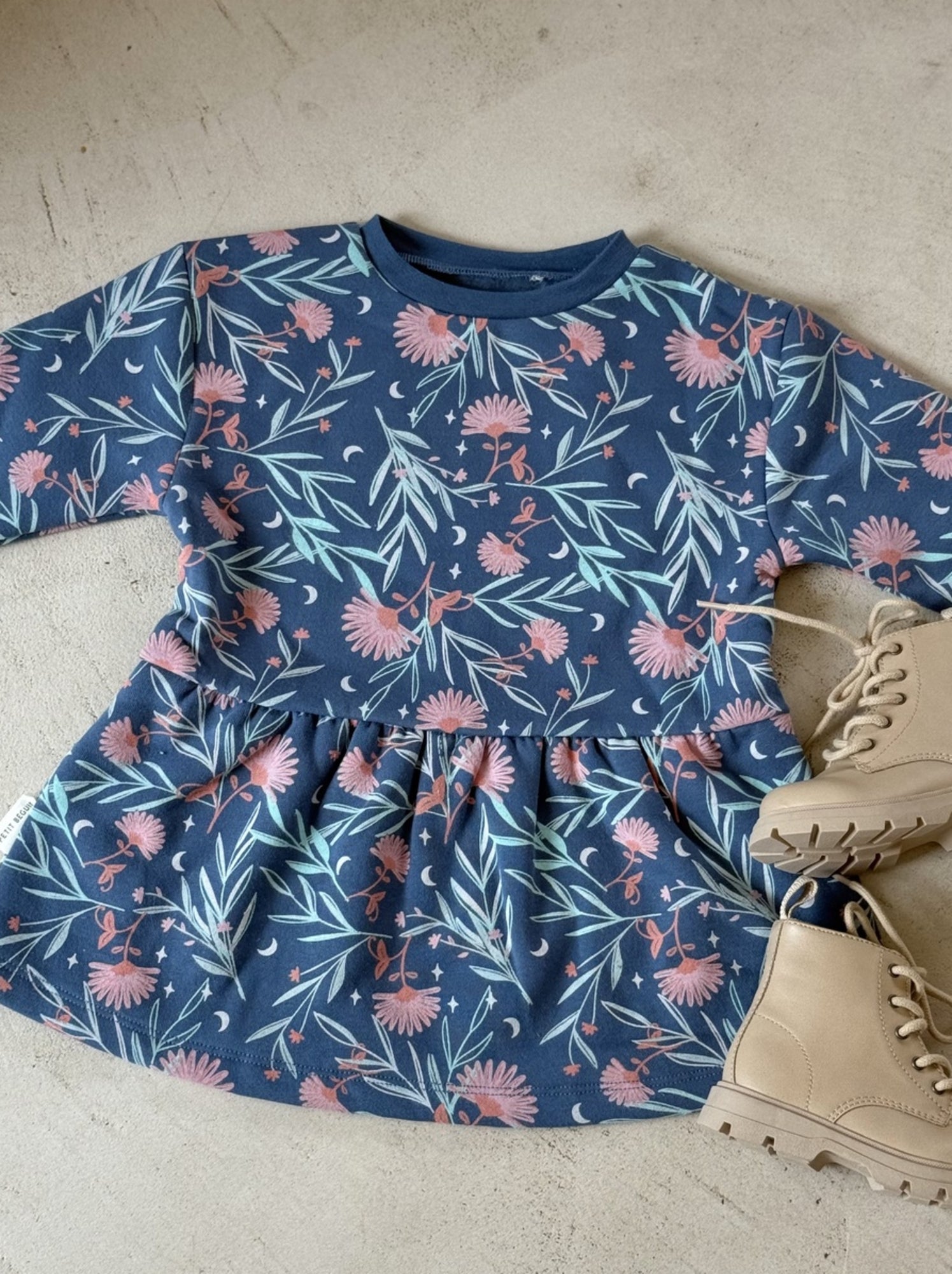 Robe enfant en molleton dina - Bleu