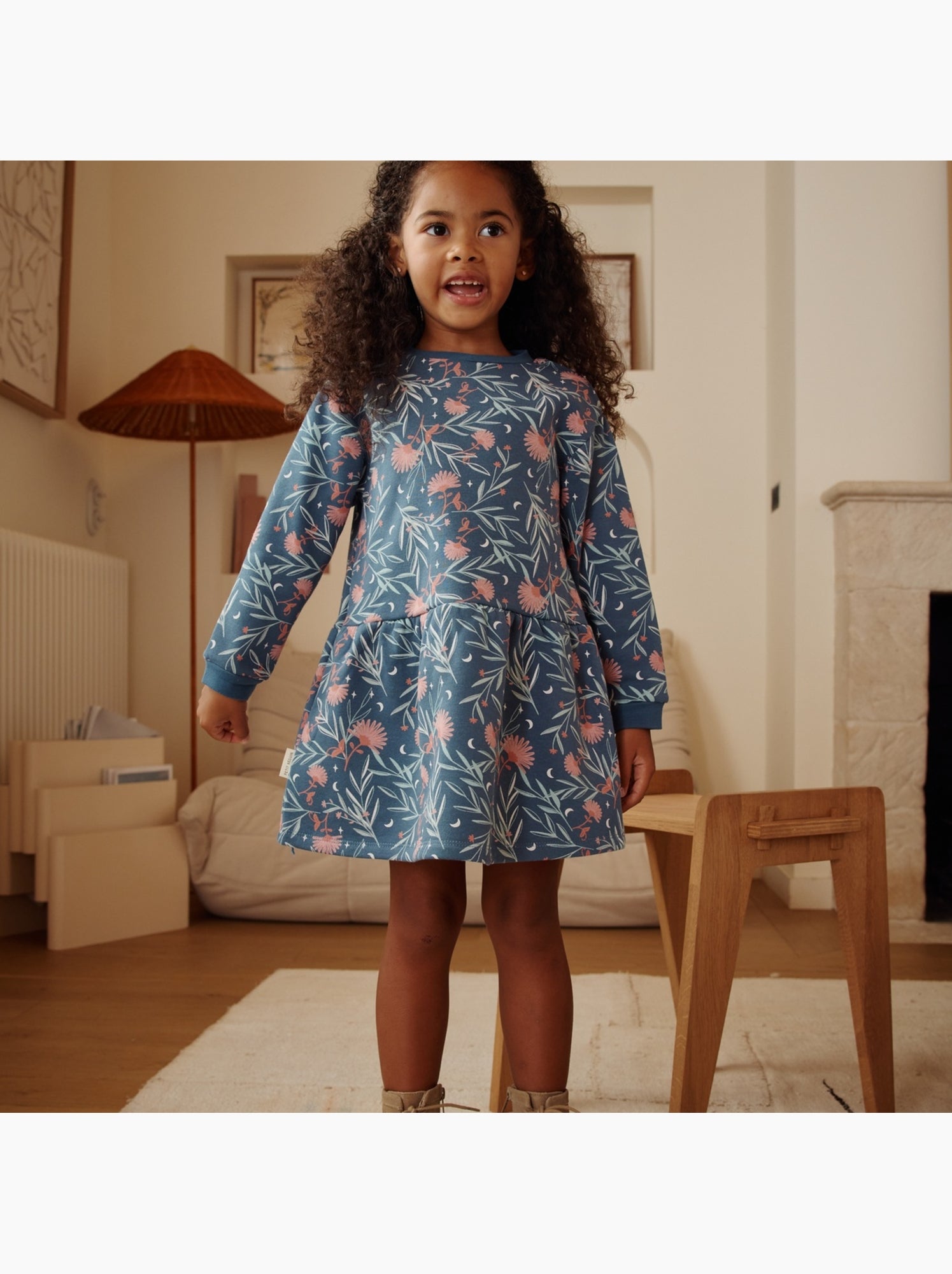 Robe enfant en molleton dina - Bleu
