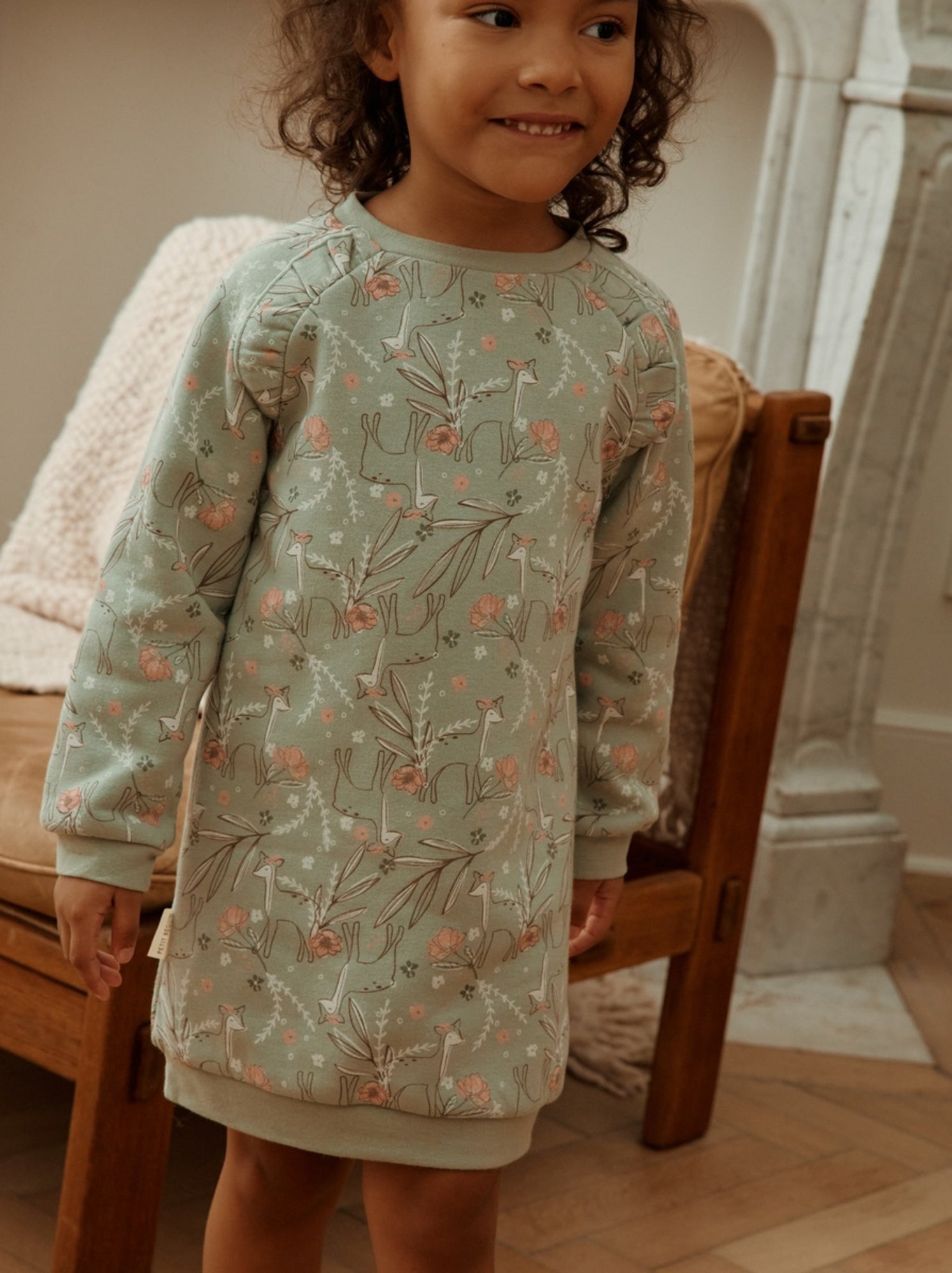 Robe enfant en molleton lison - Vert