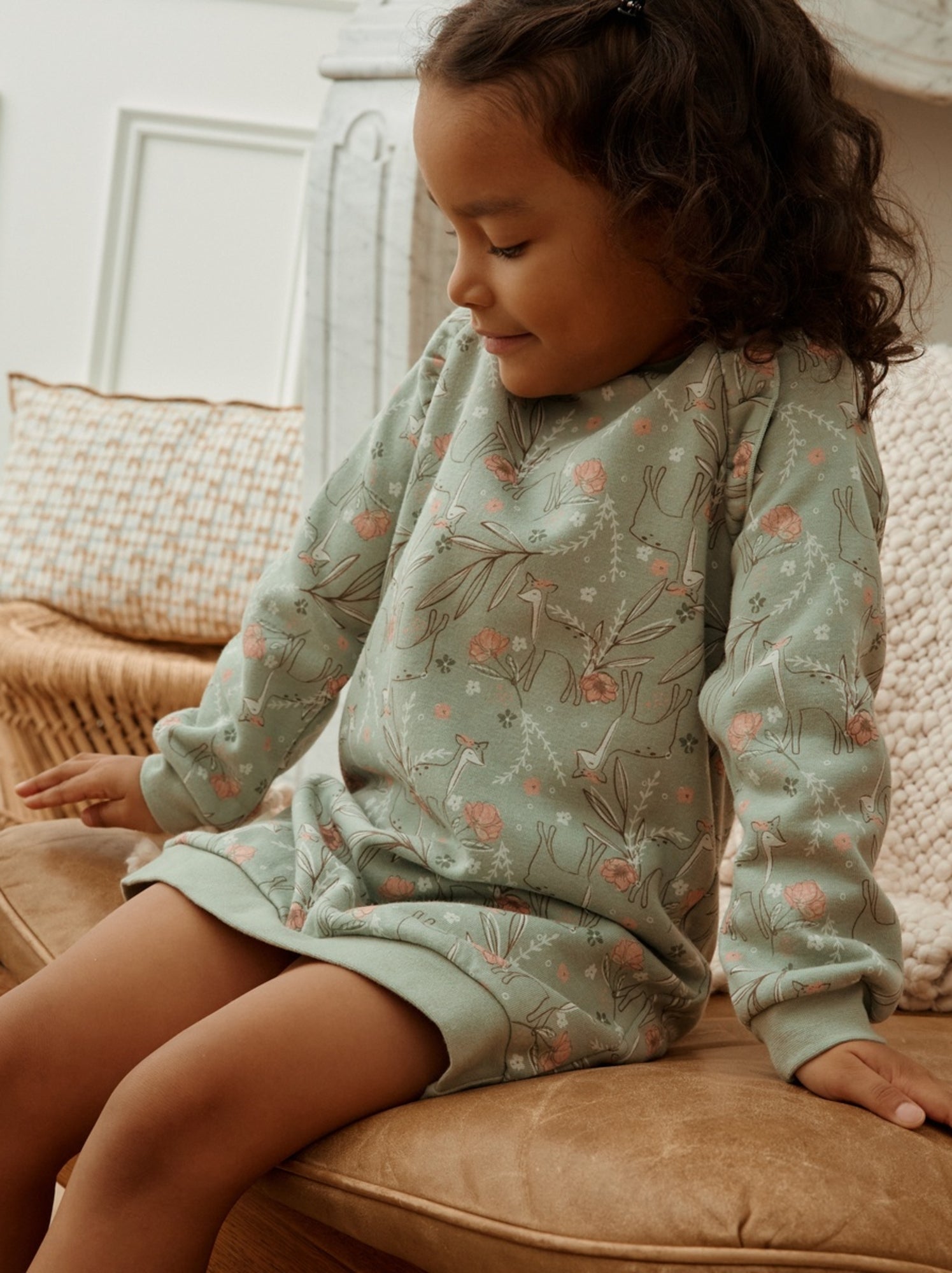 Robe enfant en molleton lison - Vert