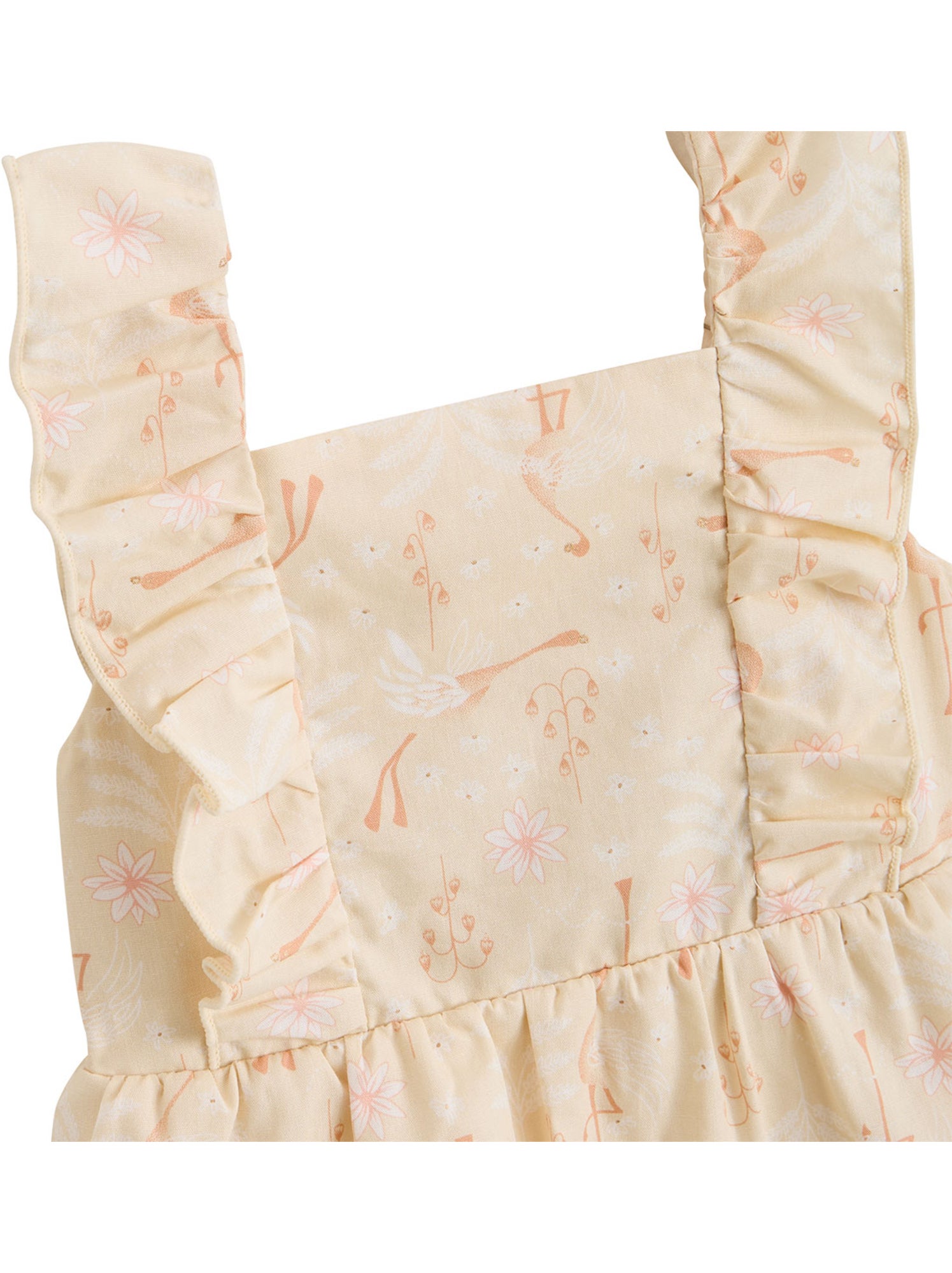 Robe enfant en popeline poésie d'été - Beige
