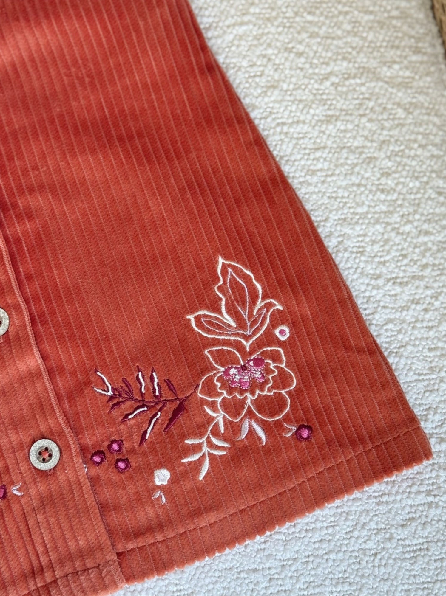 Robe enfant en velours côtelé manouk - Orange