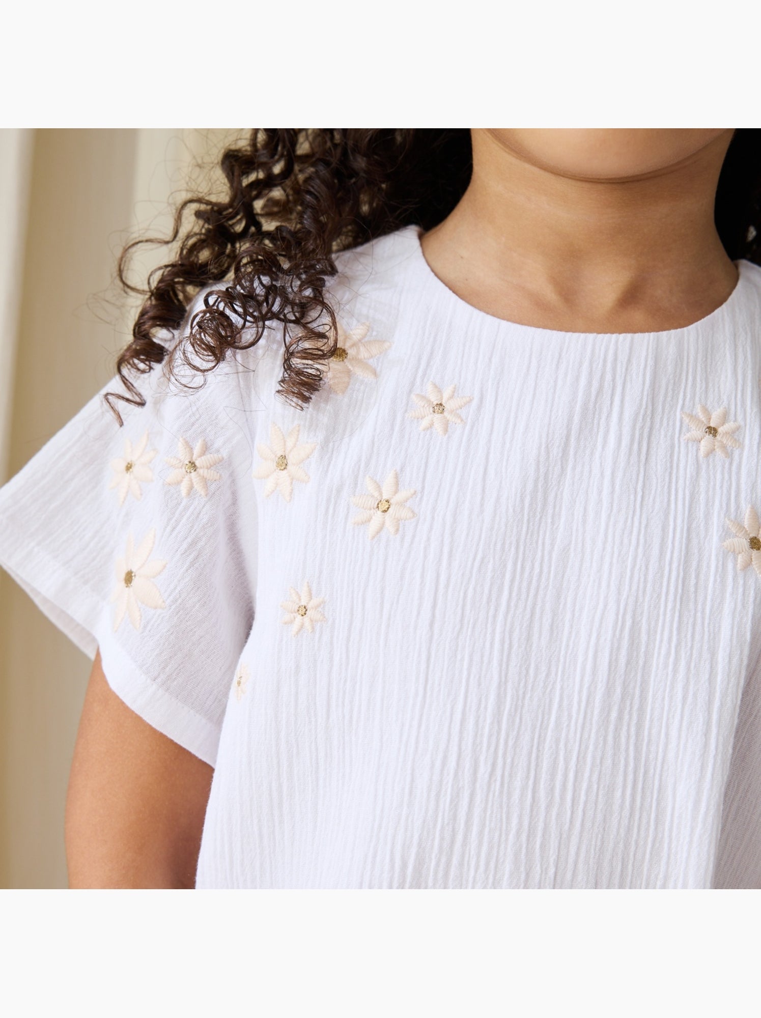 Robe enfant poésie d'été - Blanc