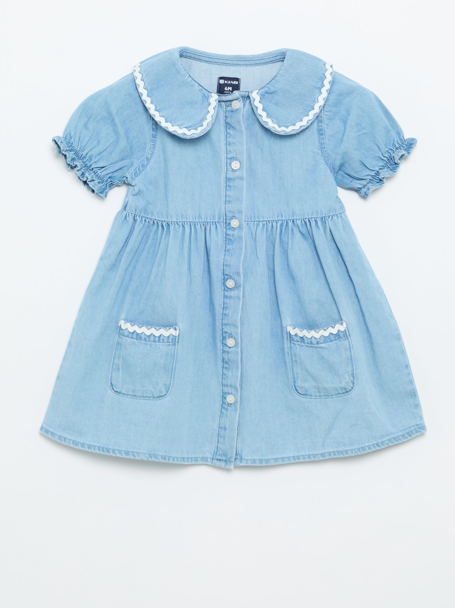 Robe forme chemise à manches courtes - Bleu