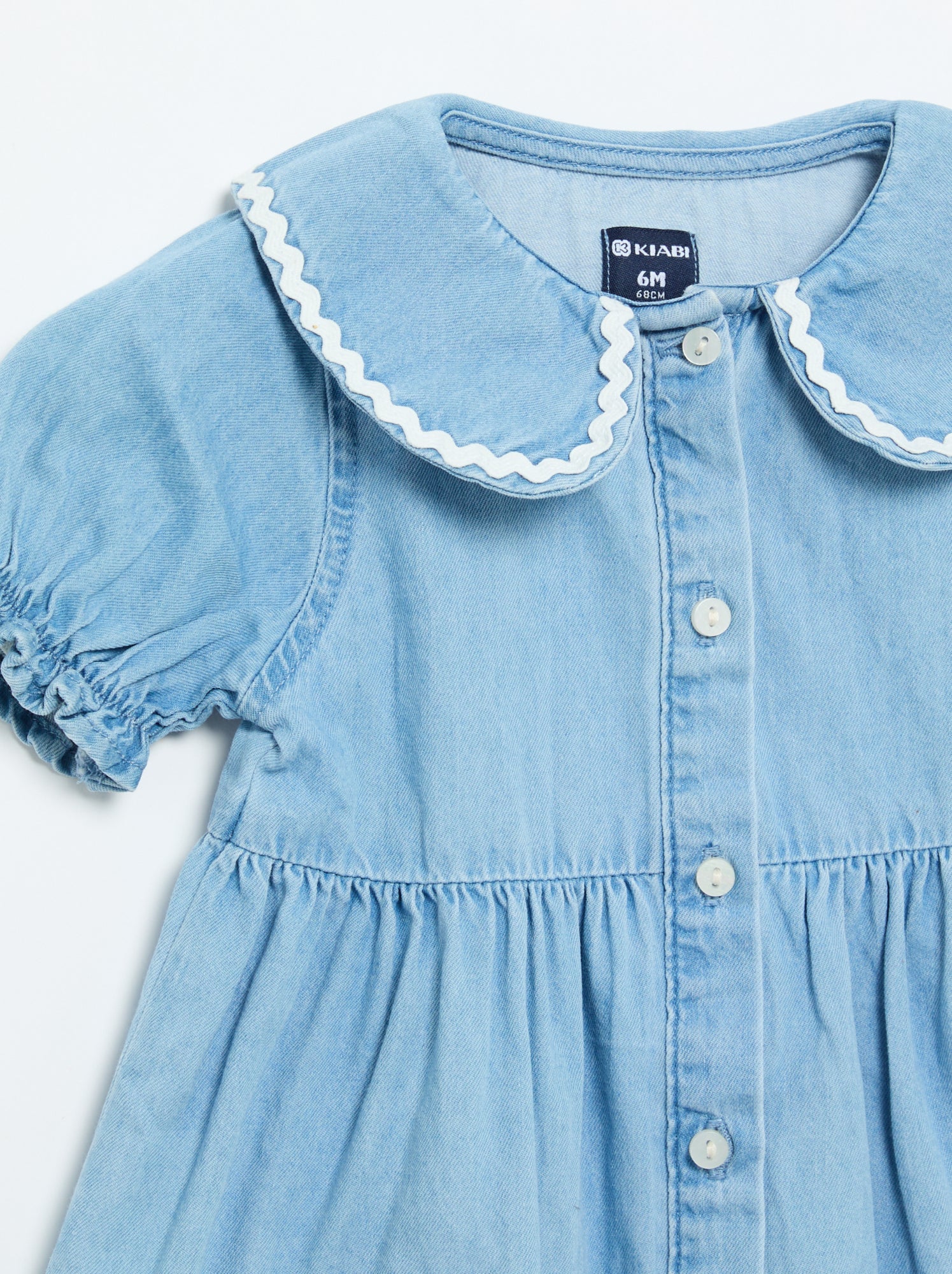 Robe forme chemise à manches courtes - Bleu