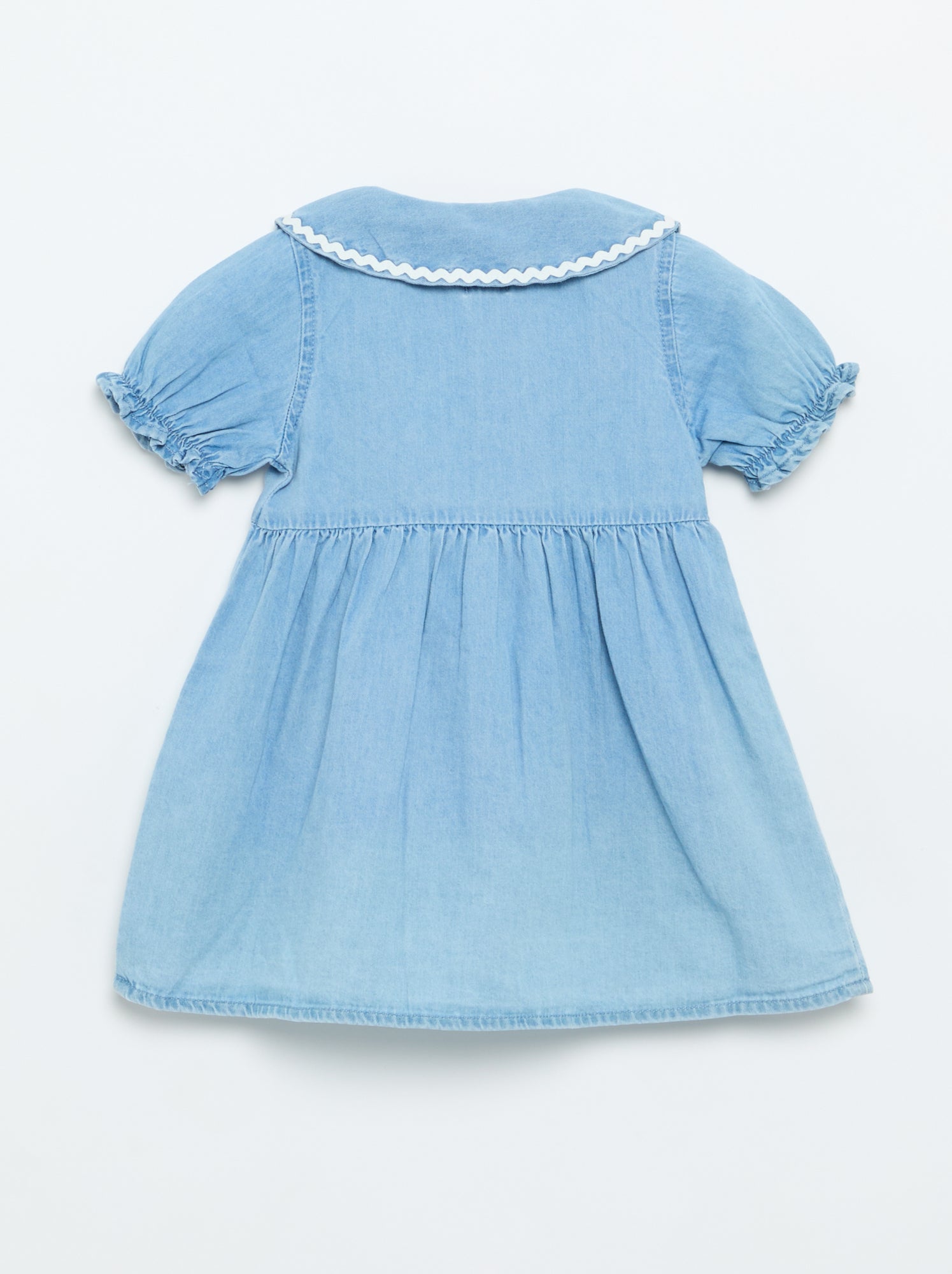 Robe forme chemise à manches courtes - Bleu