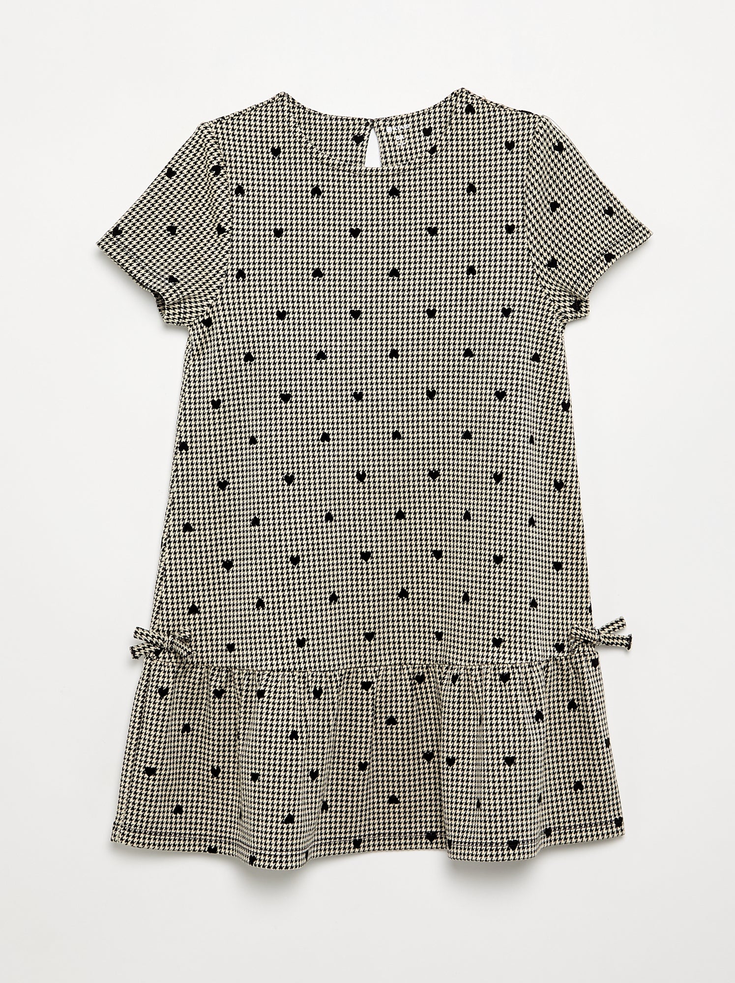 Robe imprimée à manches courtes - Beige
