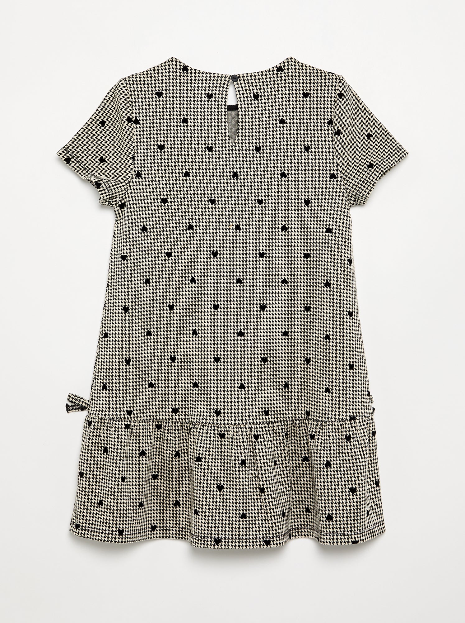 Robe imprimée à manches courtes - Beige