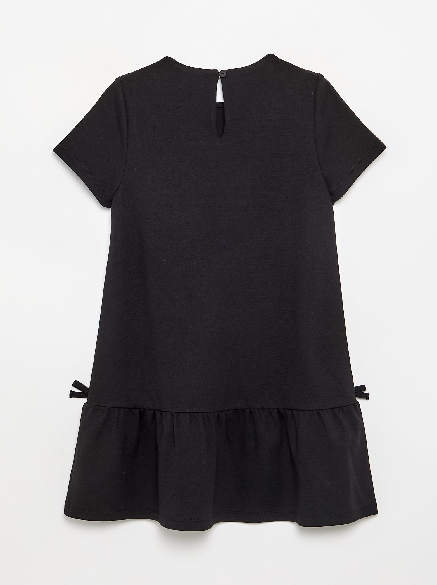 Robe imprimée à manches courtes - Noir