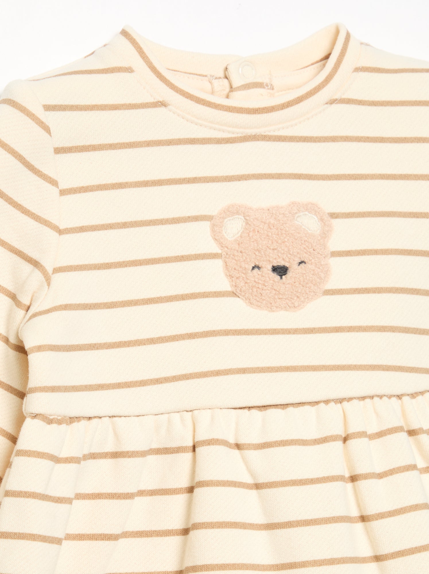Robe imprimée à manches longues - Beige (GDO24_1)