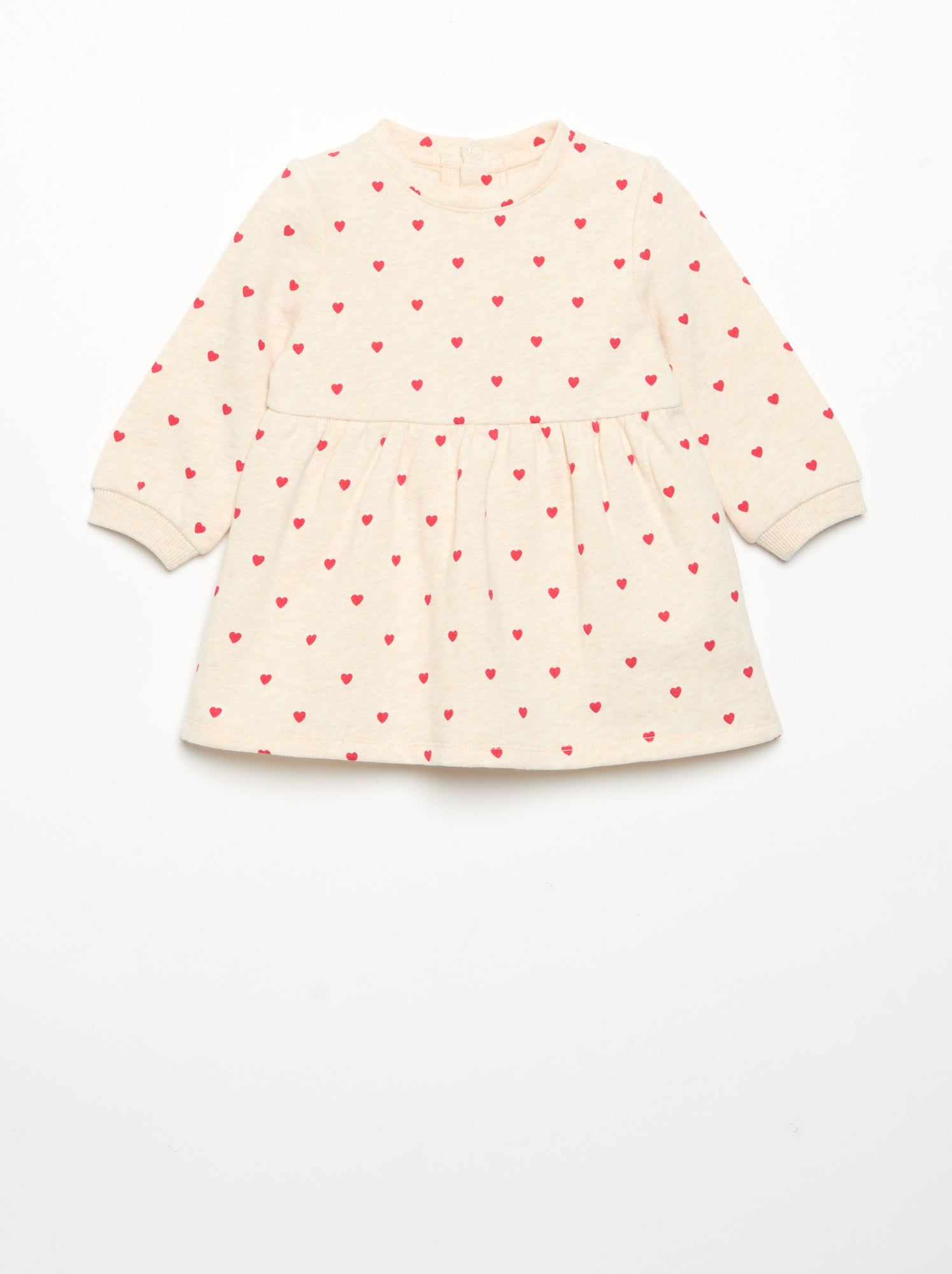 Robe imprimée à manches longues - Beige (GDO24_3)