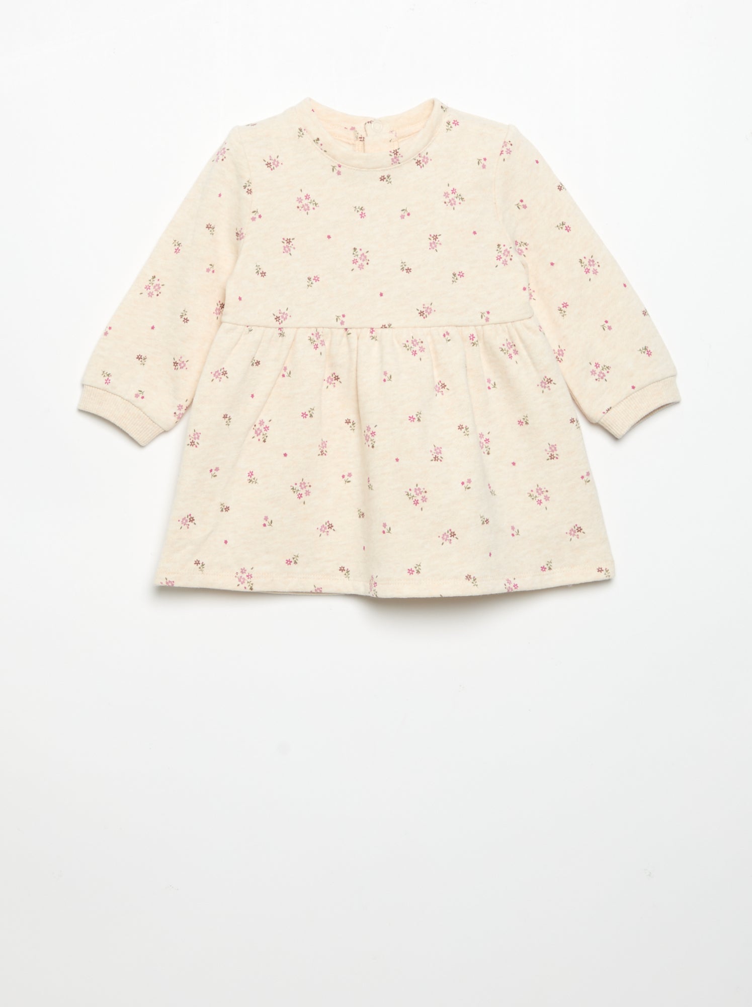 Robe imprimée à manches longues - Beige (GDO24_4)