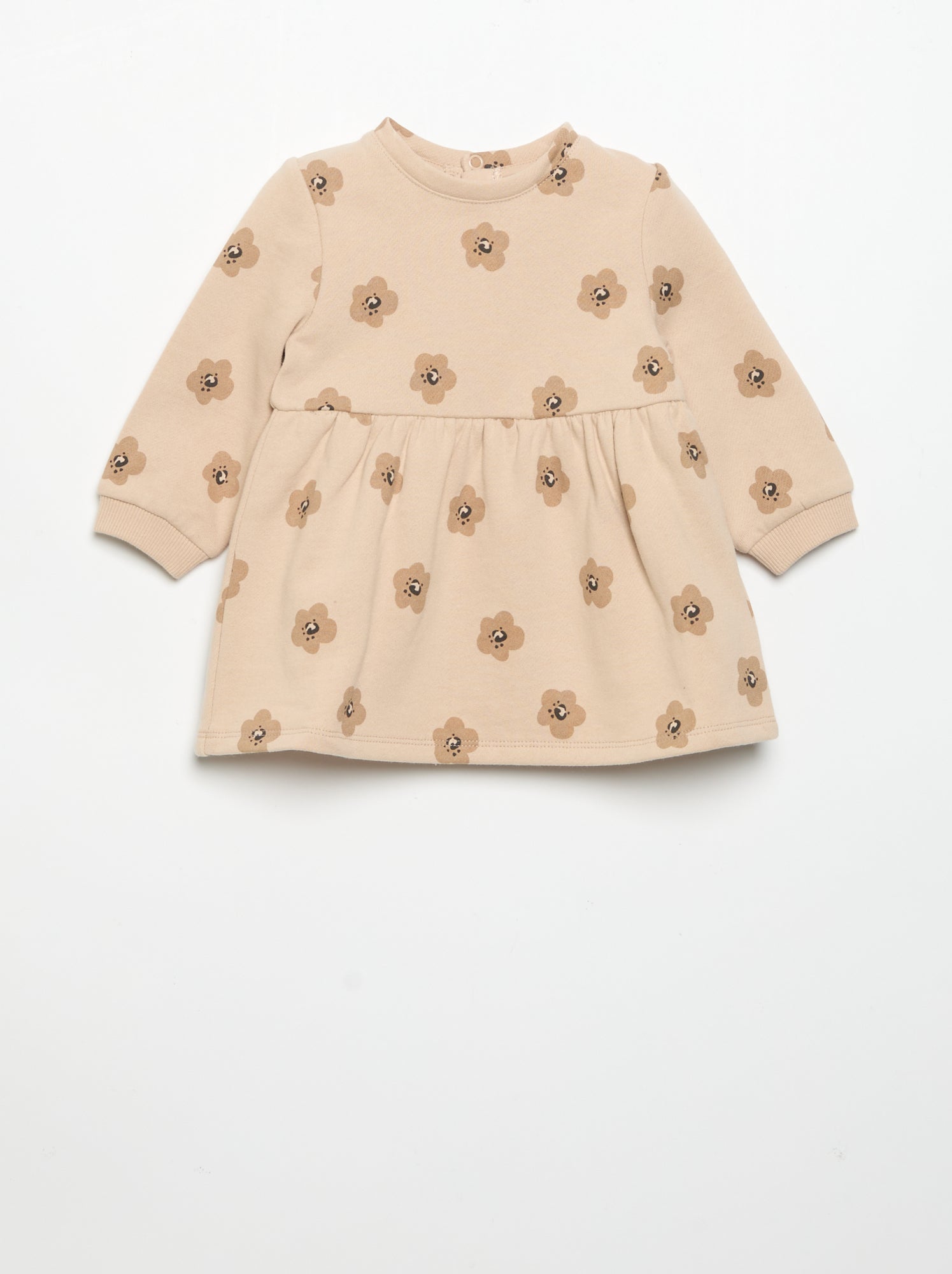Robe imprimée à manches longues - Beige (GDO24_5)