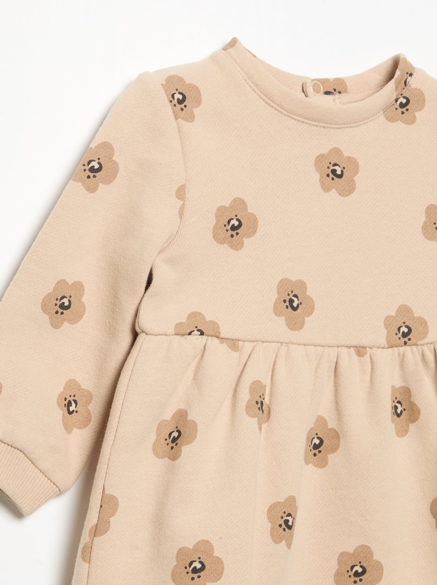 Robe imprimée à manches longues - Beige (GDO24_5)