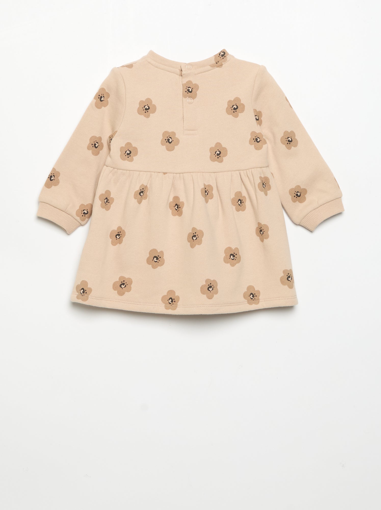 Robe imprimée à manches longues - Beige (GDO24_5)