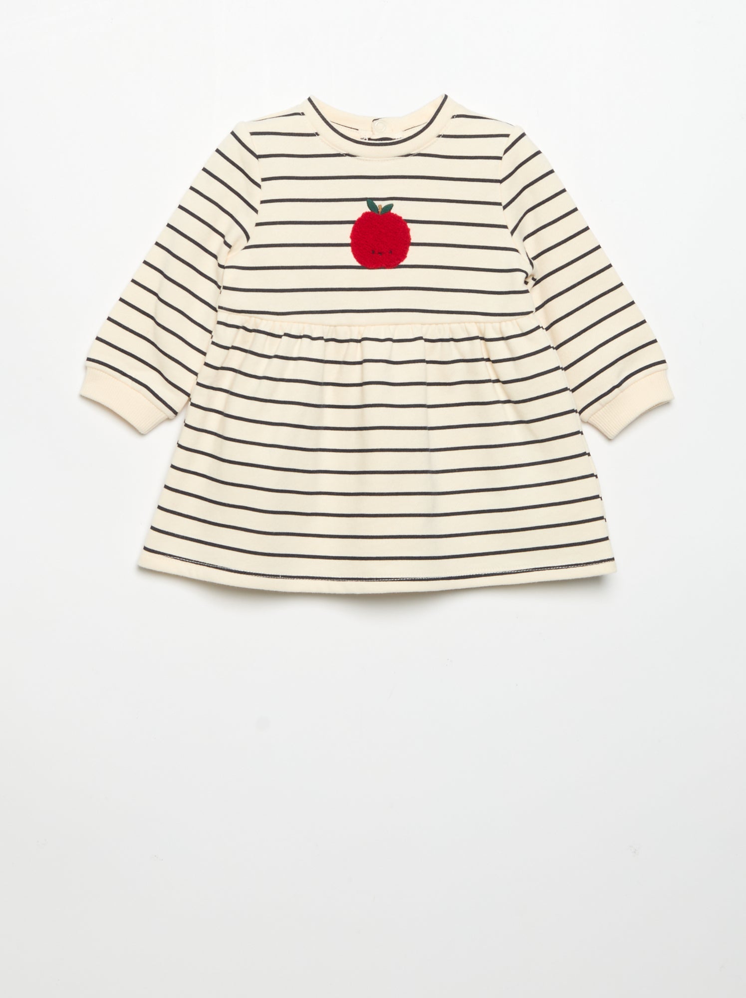 Robe imprimée à manches longues - Blanc
