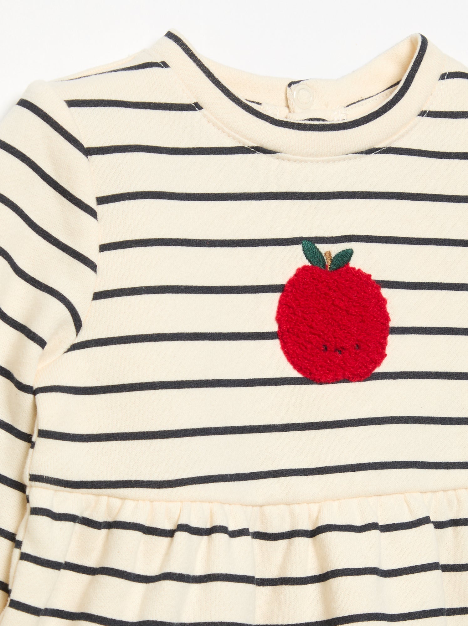 Robe imprimée à manches longues - Blanc