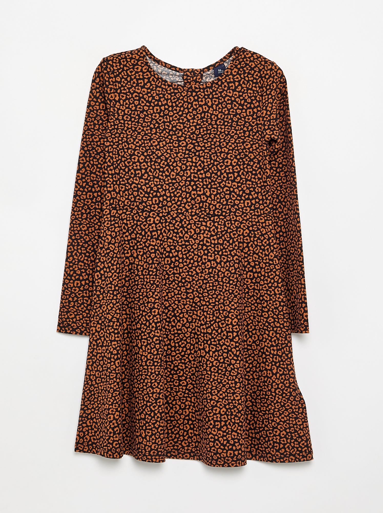 Robe imprimée à manches longues - Noir