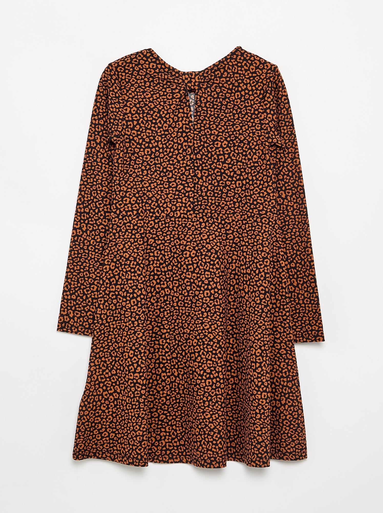 Robe imprimée à manches longues - Noir