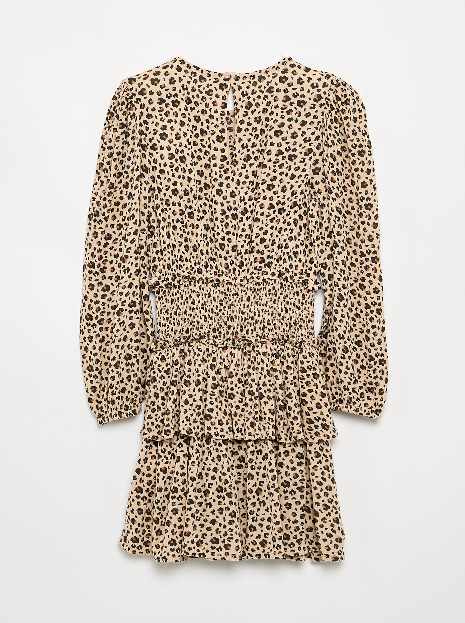 Robe imprimée avec volants - Beige