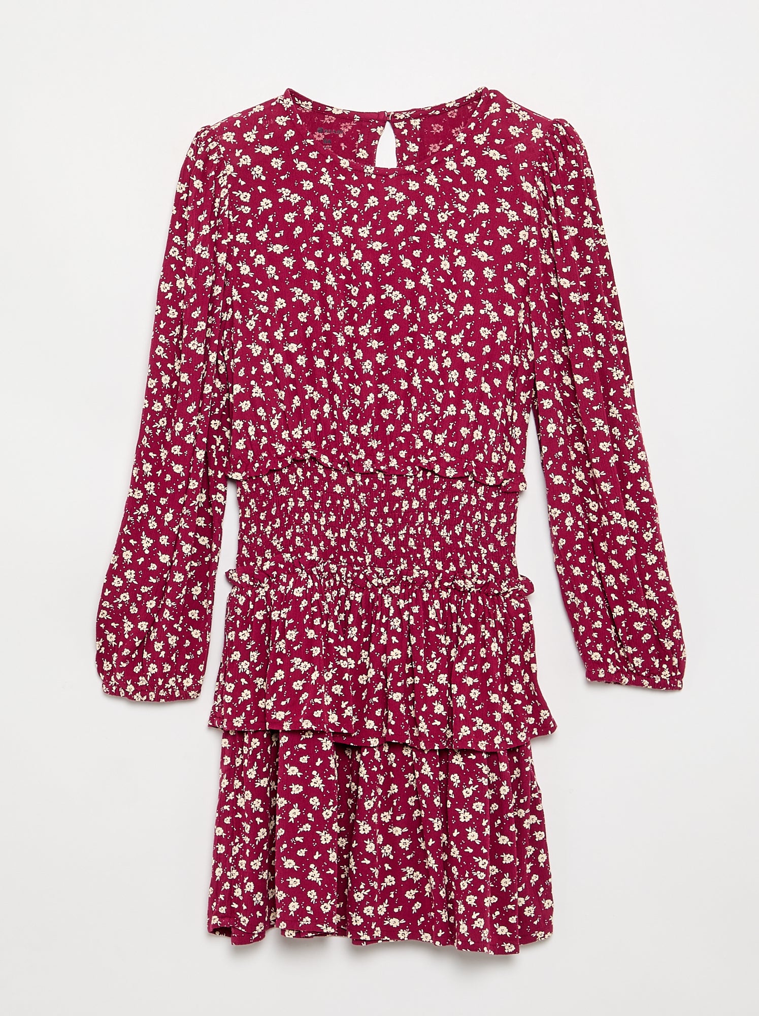 Robe imprimée avec volants - Rouge