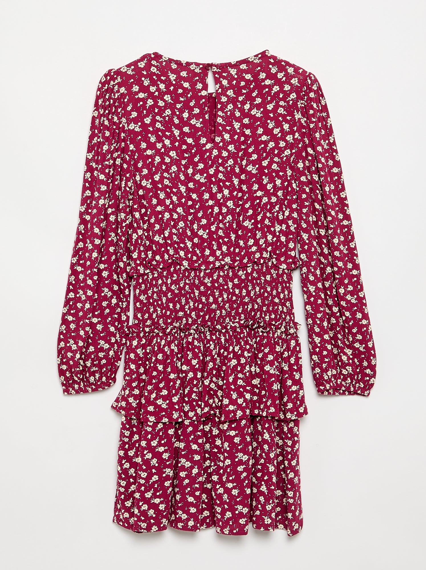 Robe imprimée avec volants - Rouge