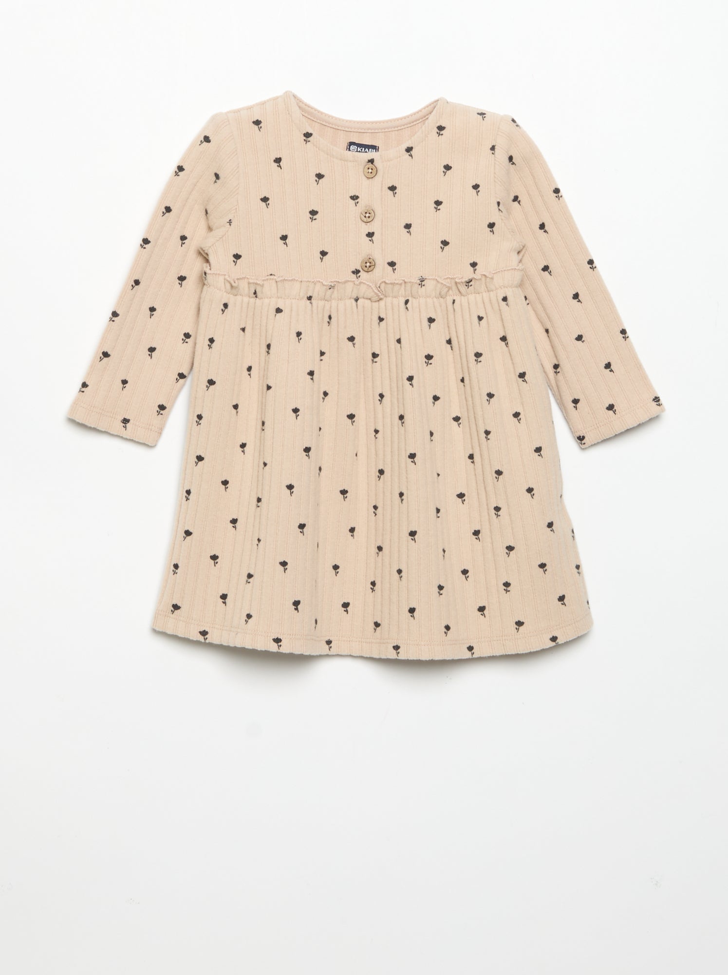 Robe imprimée en maille douce - Beige