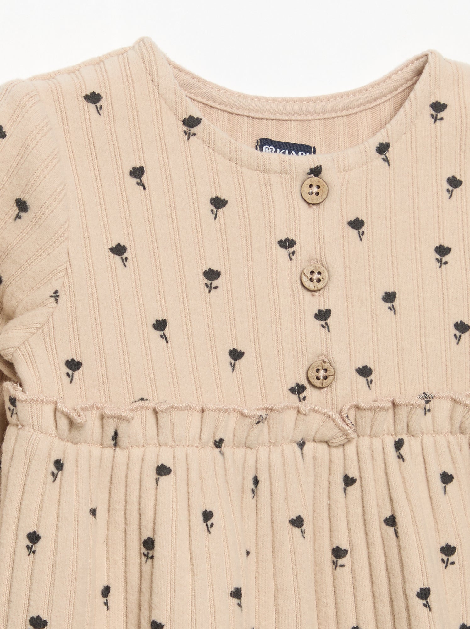 Robe imprimée en maille douce - Beige