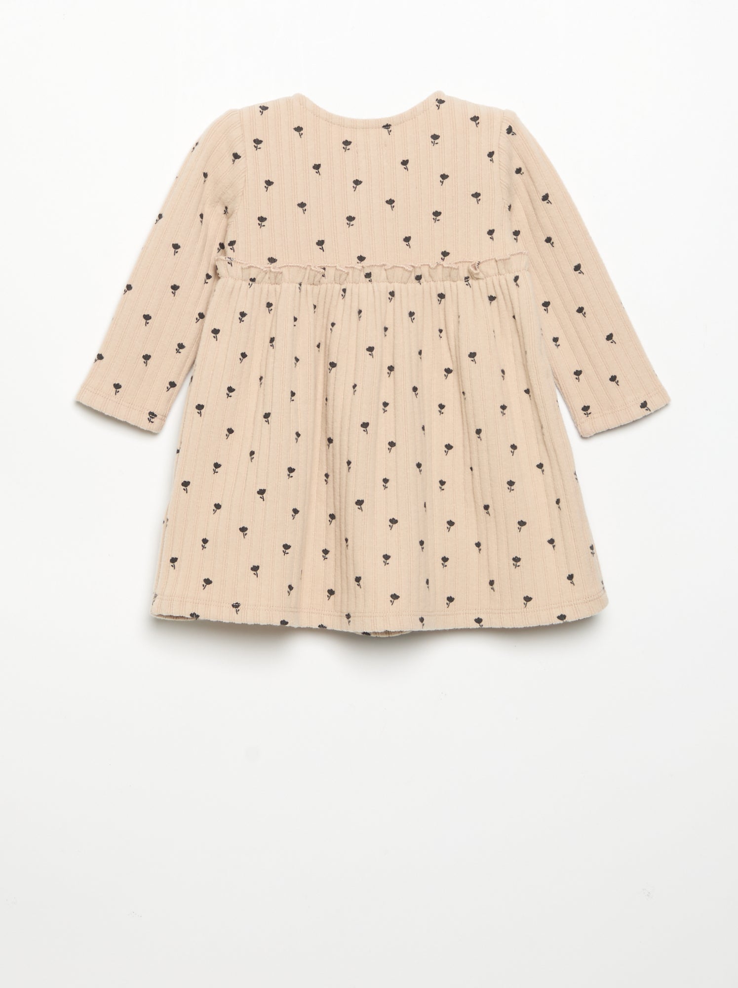 Robe imprimée en maille douce - Beige
