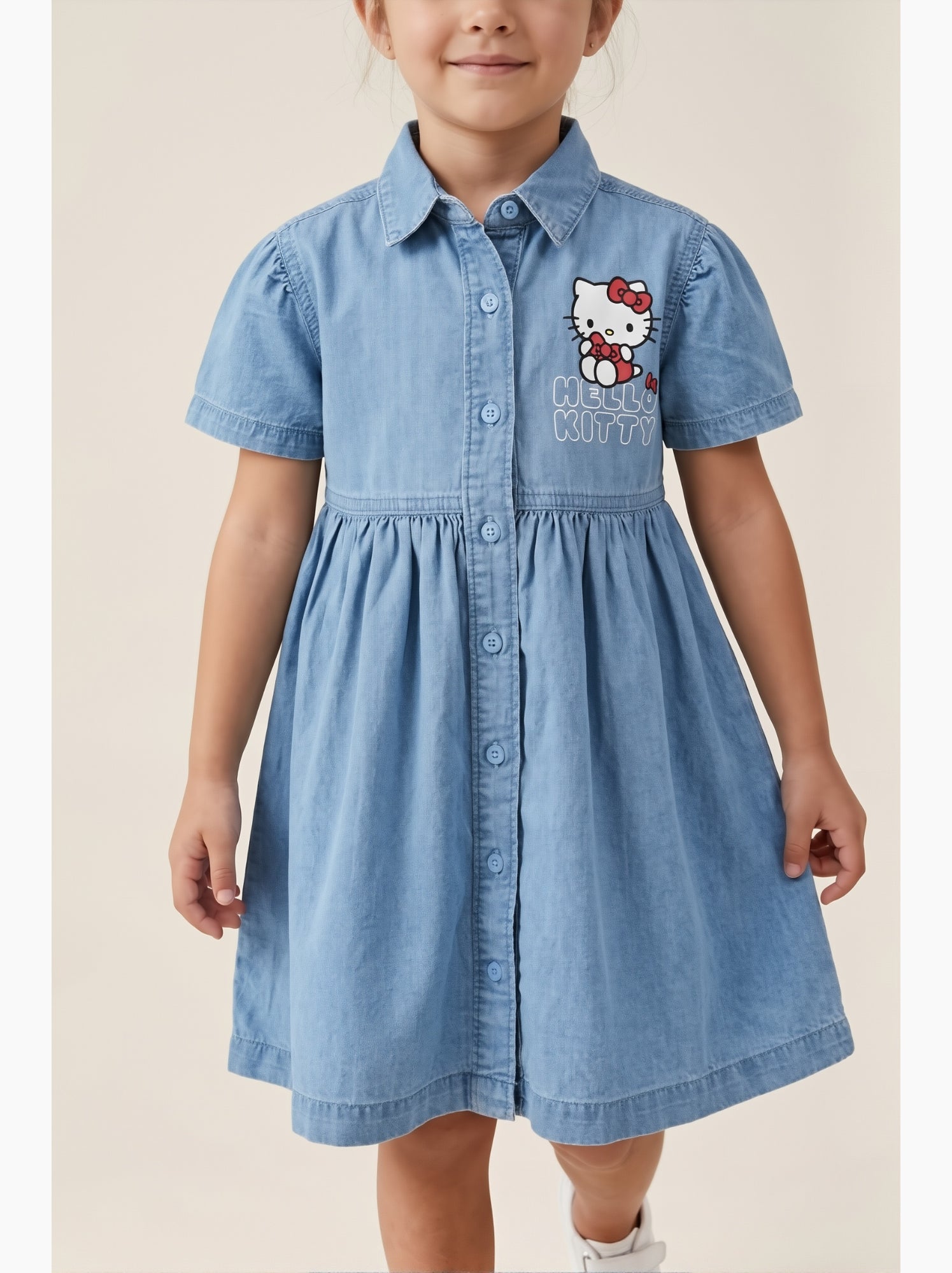 Robe jean hello kitty   | licence officielle - Bleu