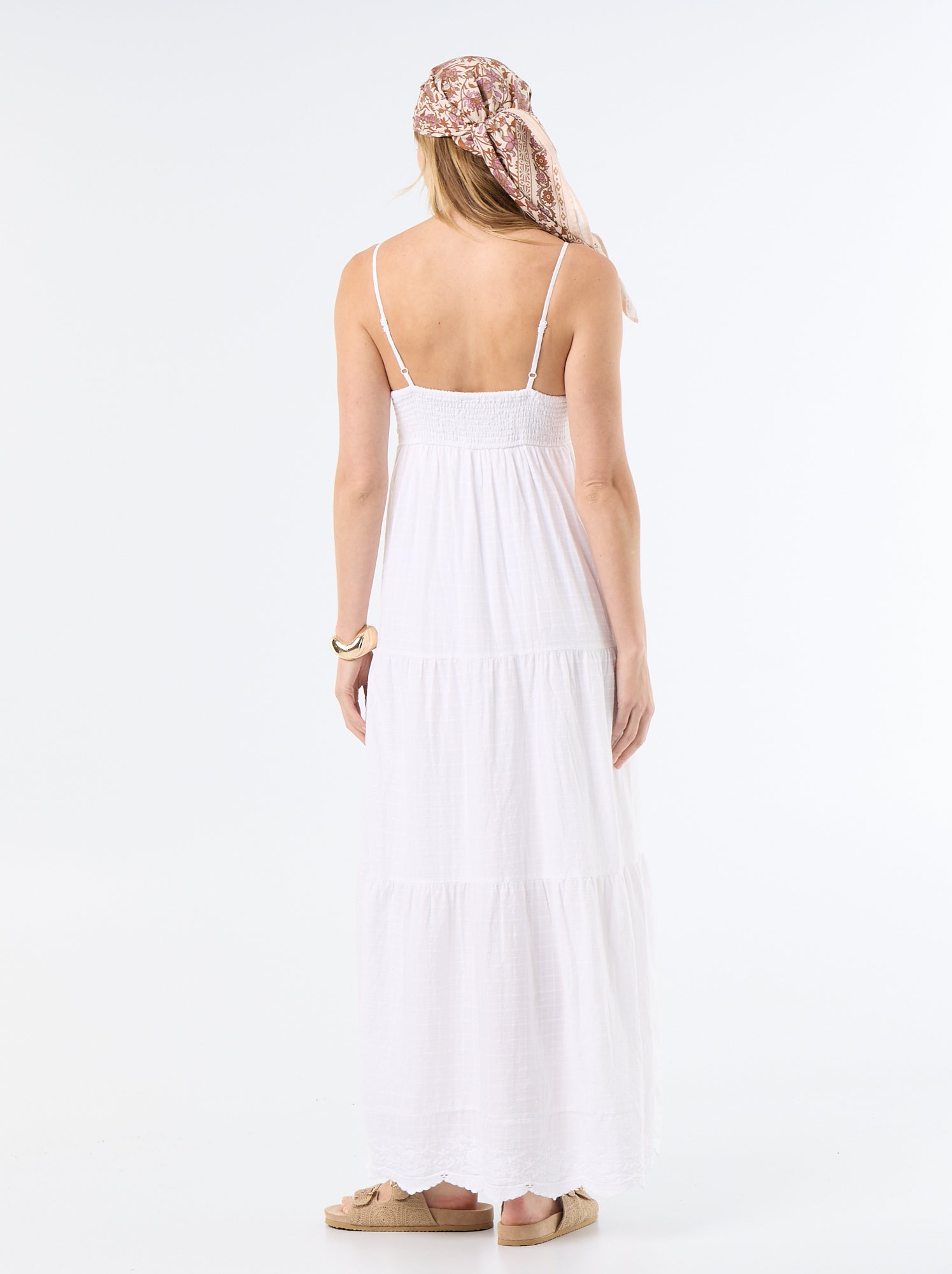 Robe longue à étages - Blanc