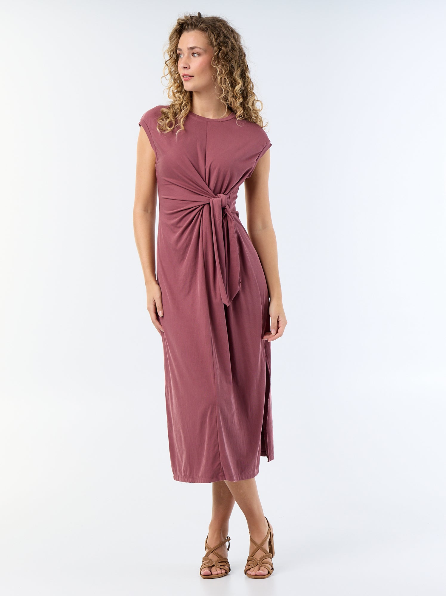 Robe longue à nouer - Rose