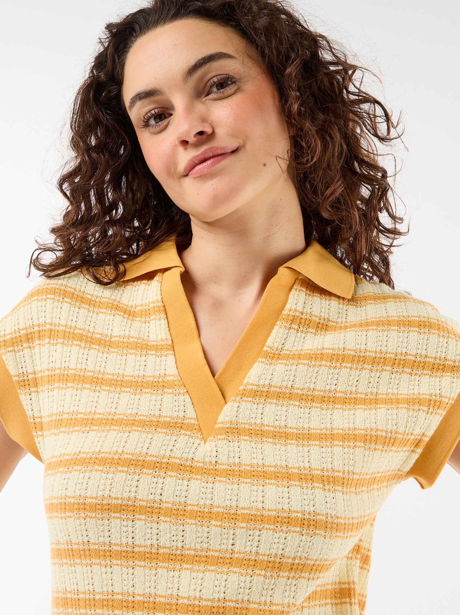 Robe longue col polo - Jaune