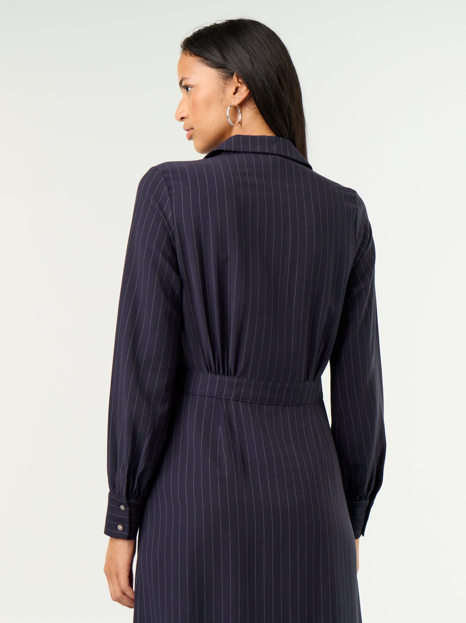 Robe longue coupe chemise - Bleu