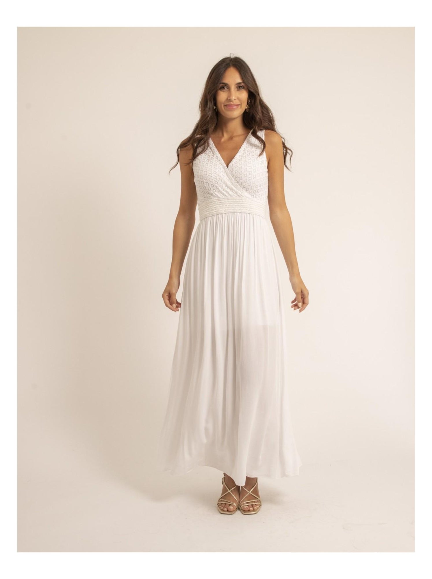 Robe longue dentelle IPALENE - Blanc