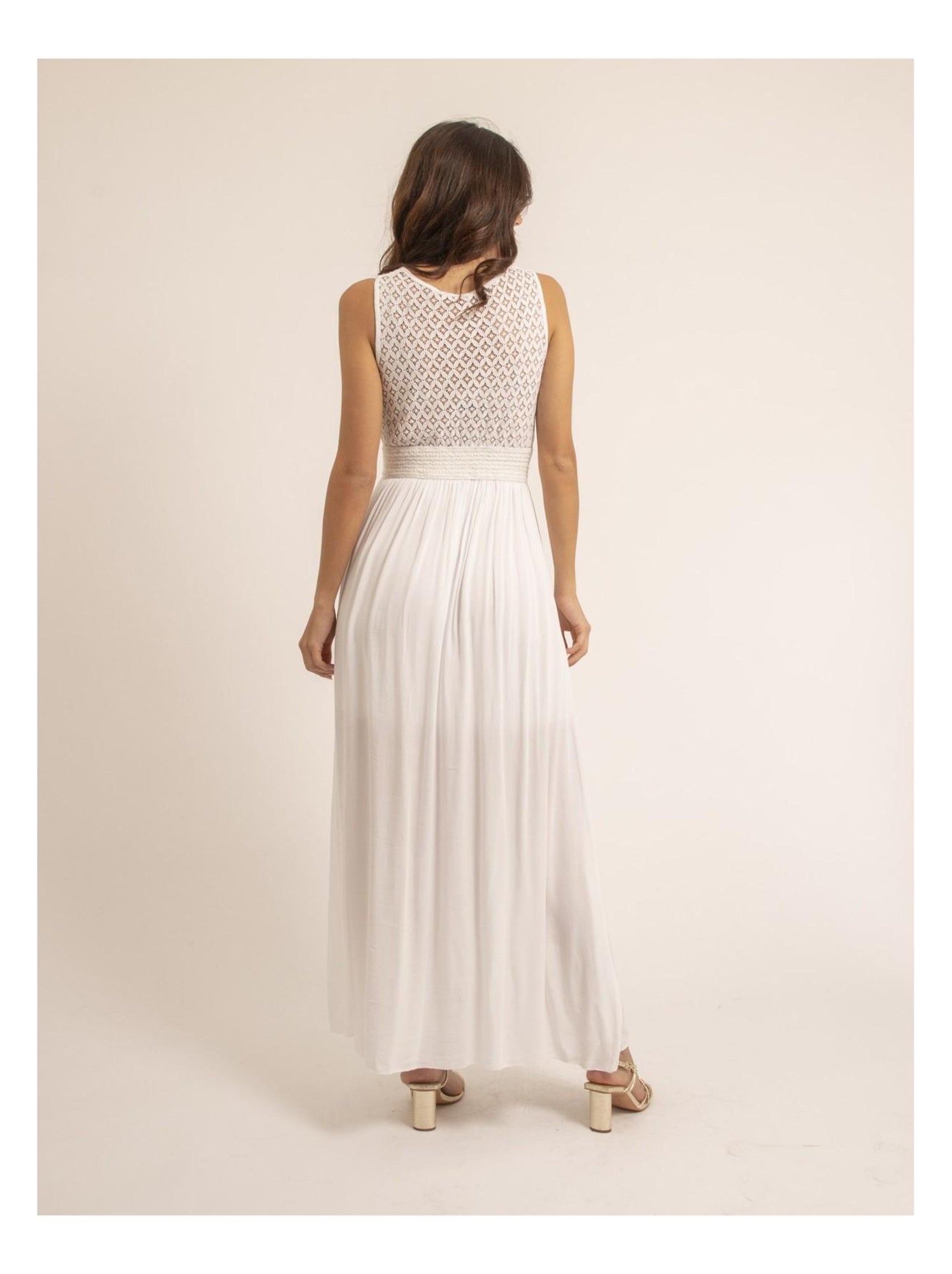 Robe longue dentelle IPALENE - Blanc