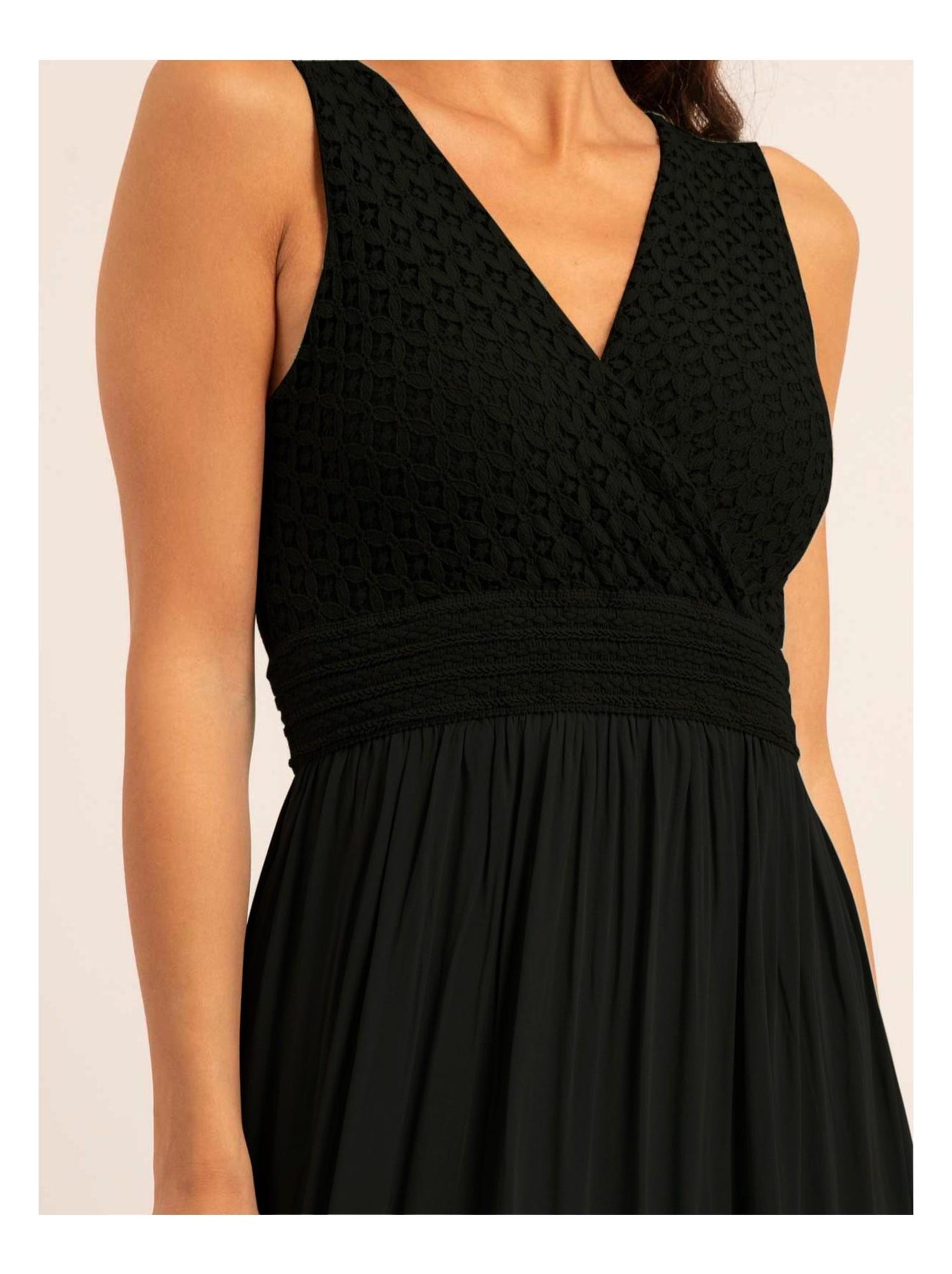 Robe longue dentelle IPALENE - Noir