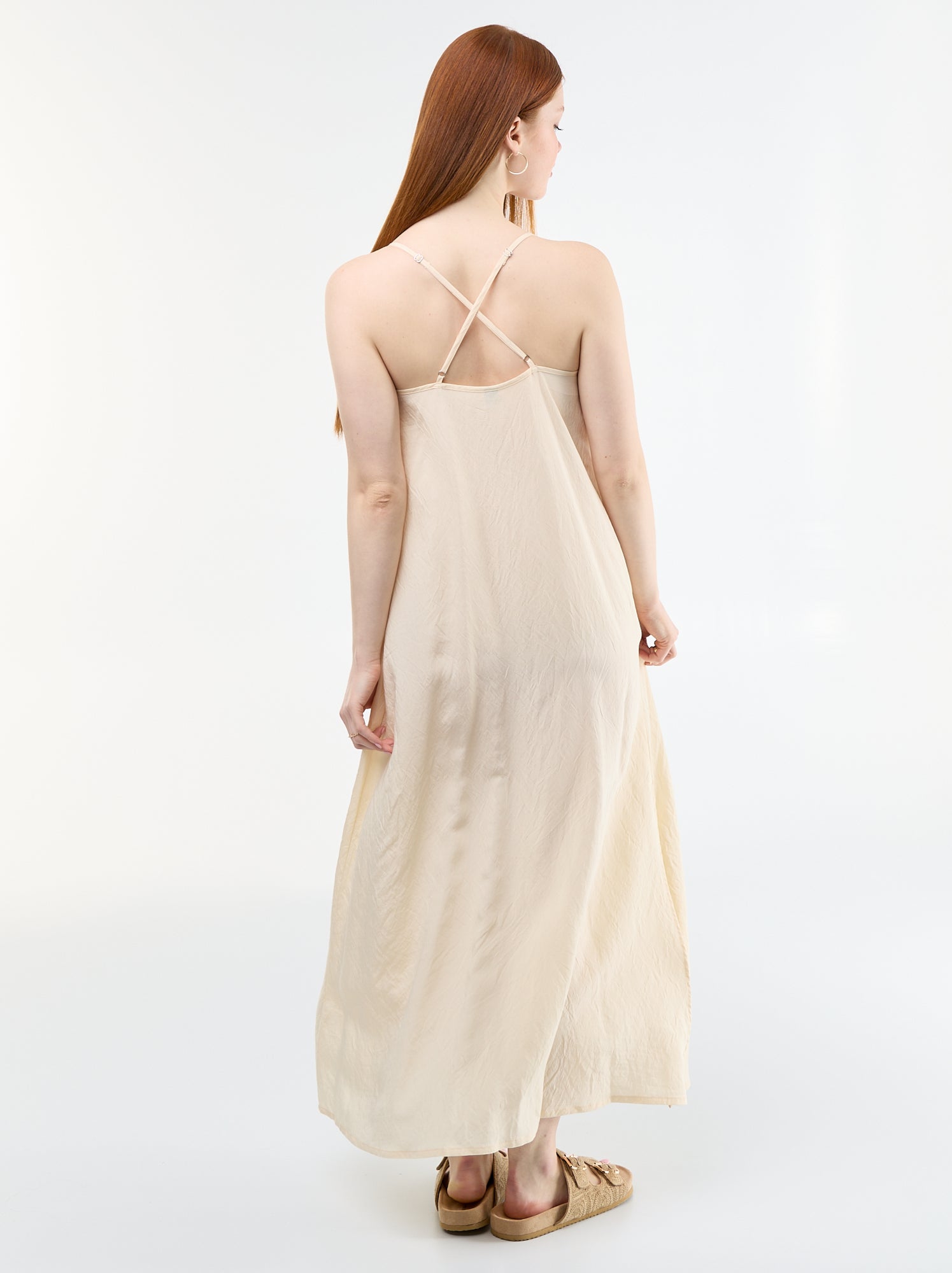 Robe longue fluide - Beige