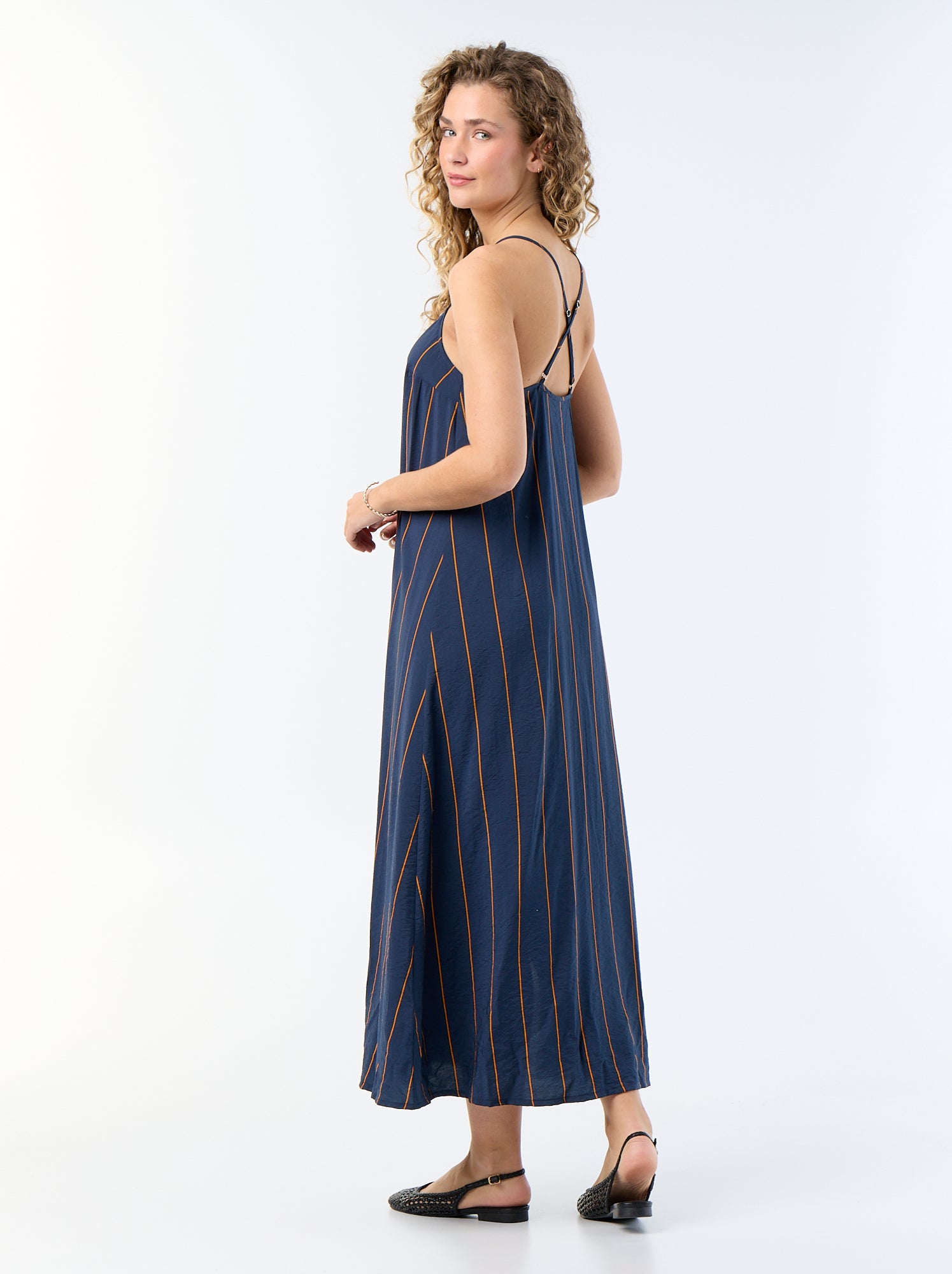 Robe longue fluide - Bleu