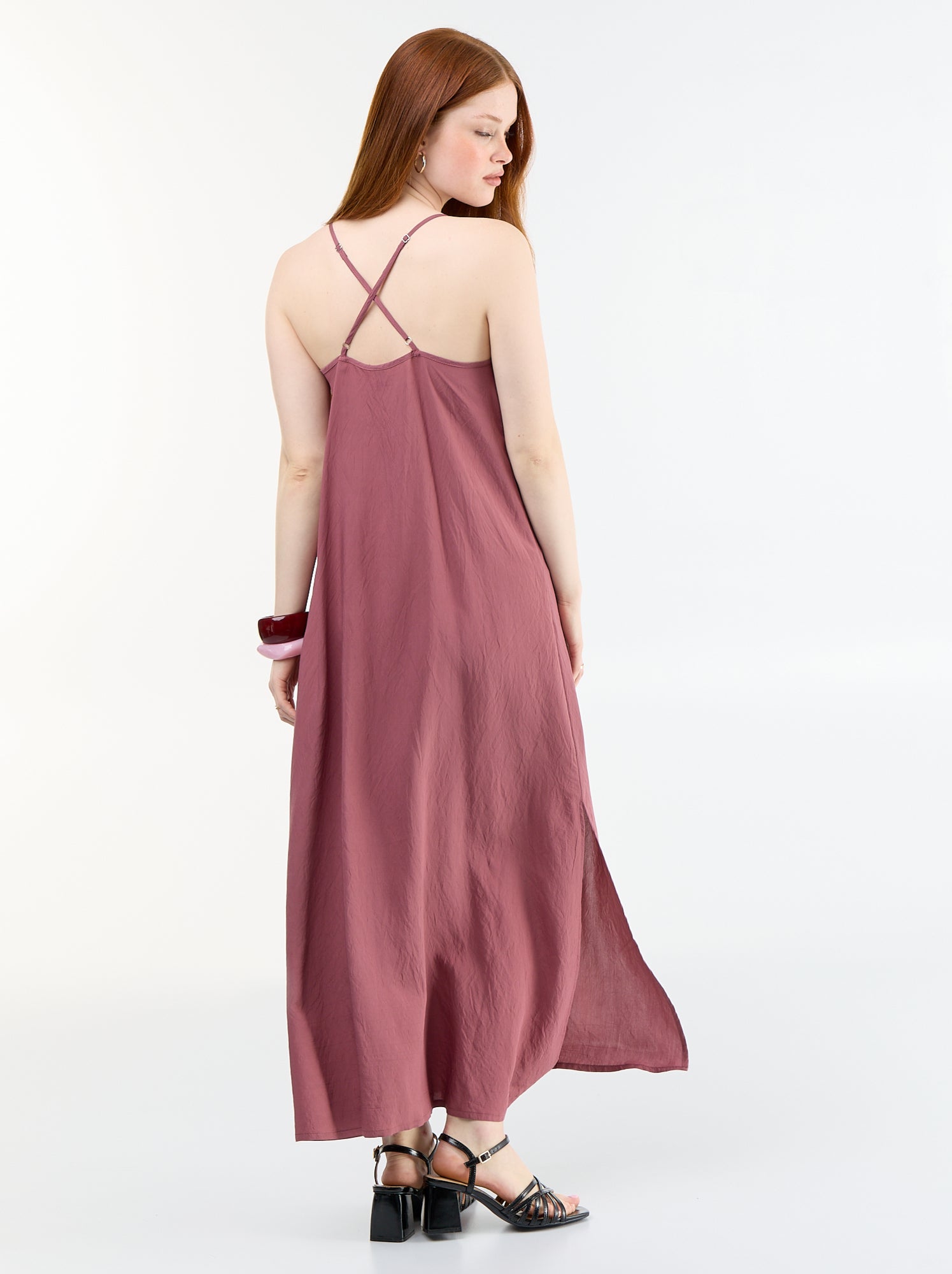 Robe longue fluide - Rose (FRK52_3)