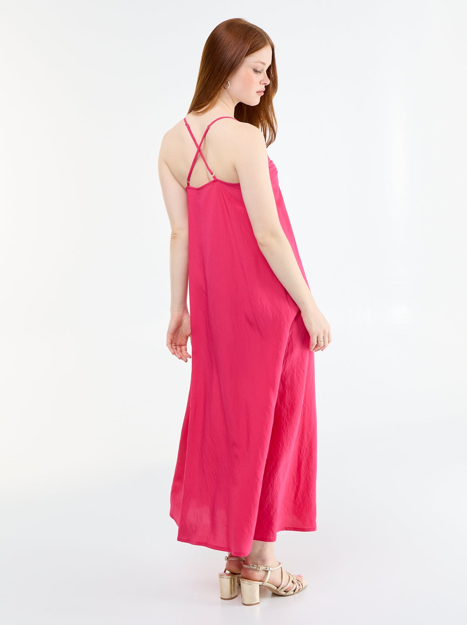 Robe longue fluide - Rose (FRK52_7)