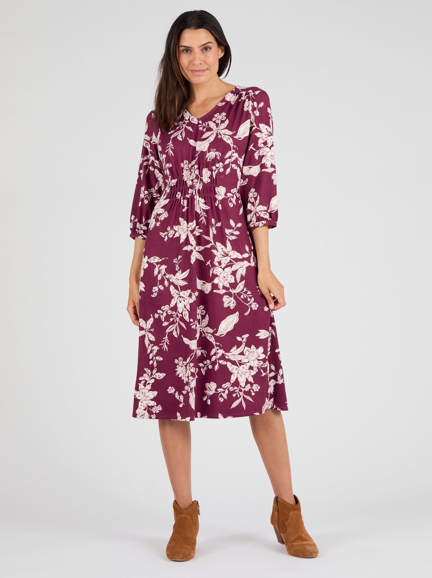 Robe maille chaude - Damart - Bordeaux
