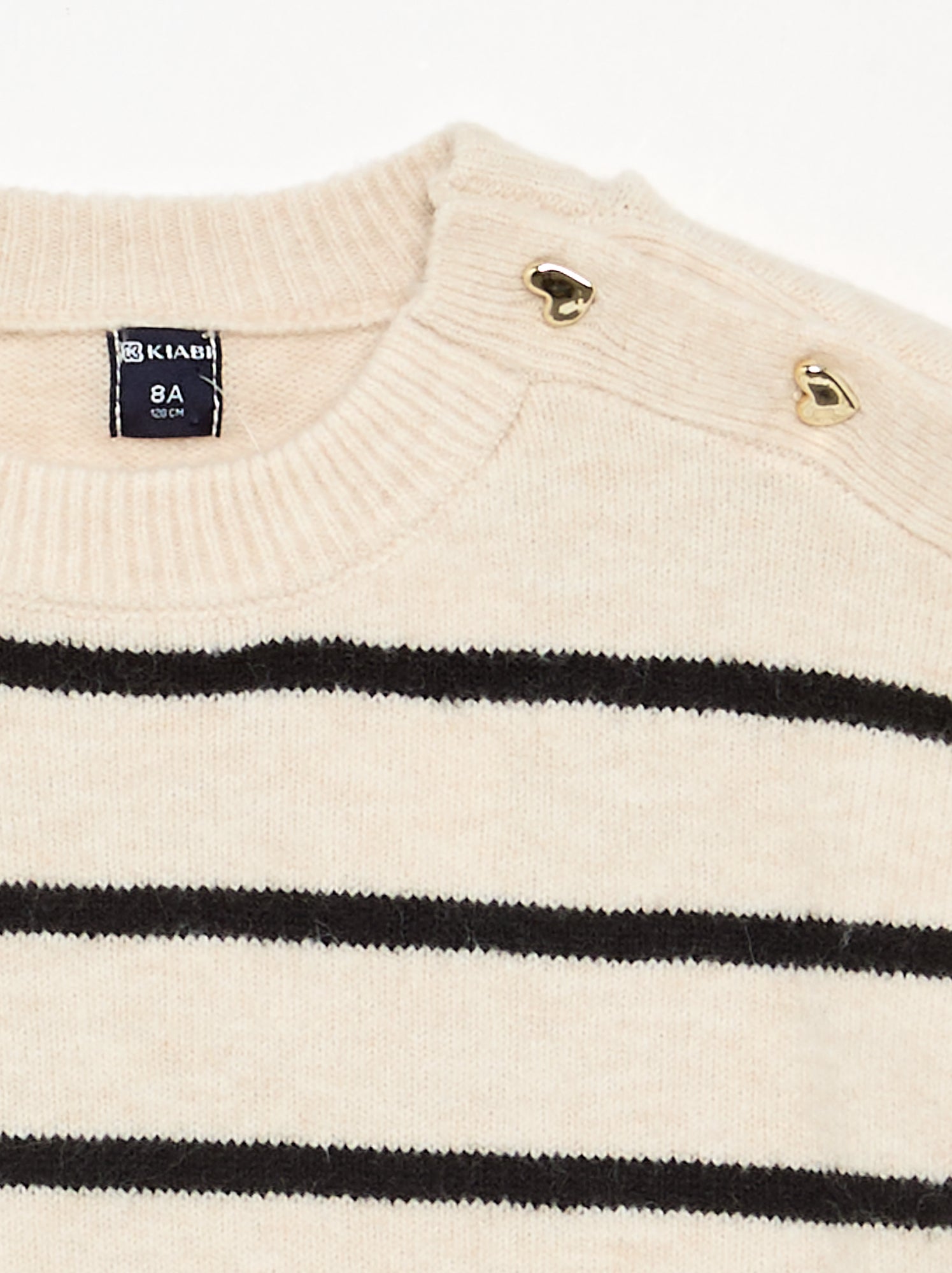 Robe pull à manches longues et col boutonné - Beige
