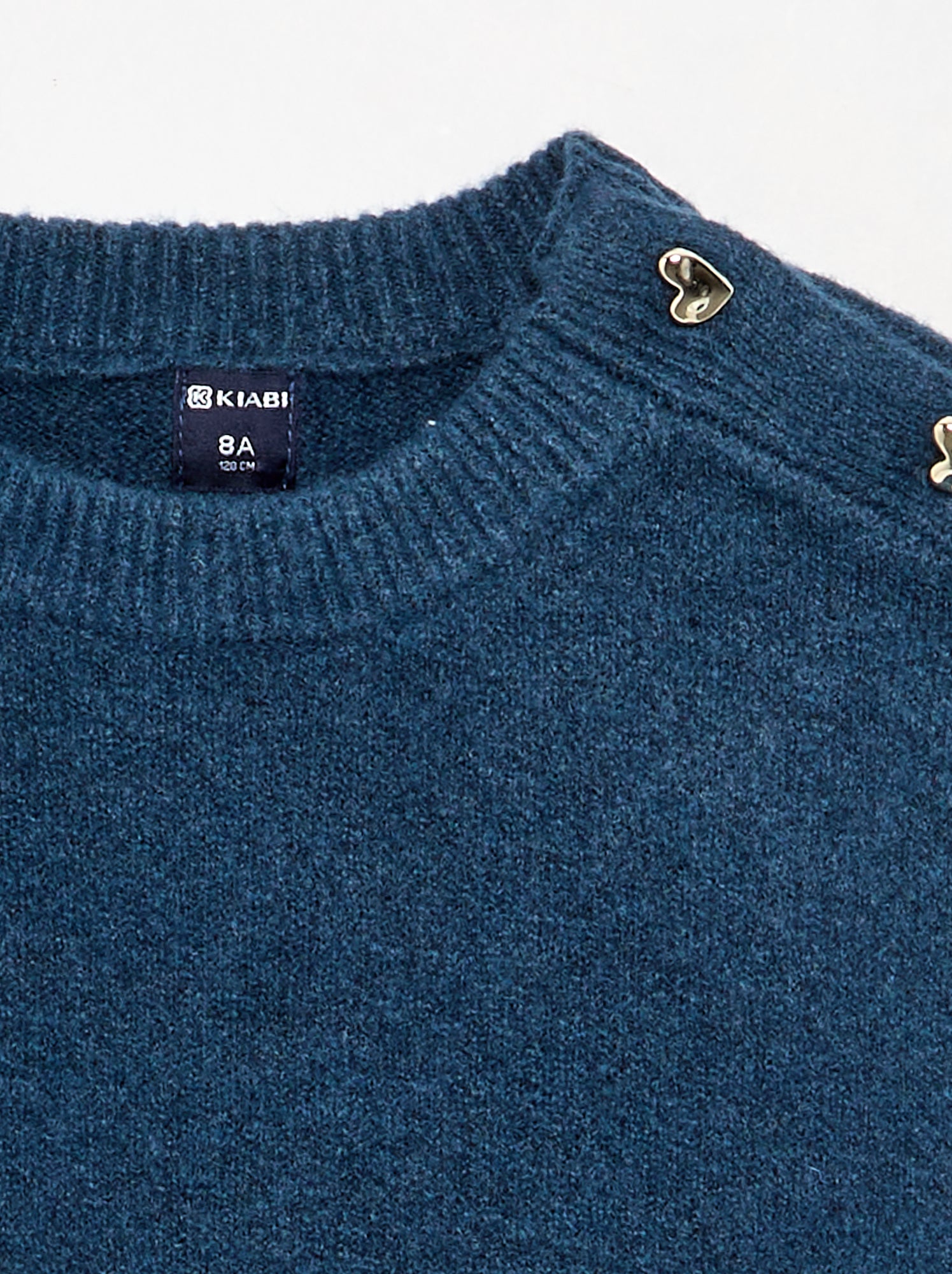 Robe pull à manches longues et col boutonné - Bleu