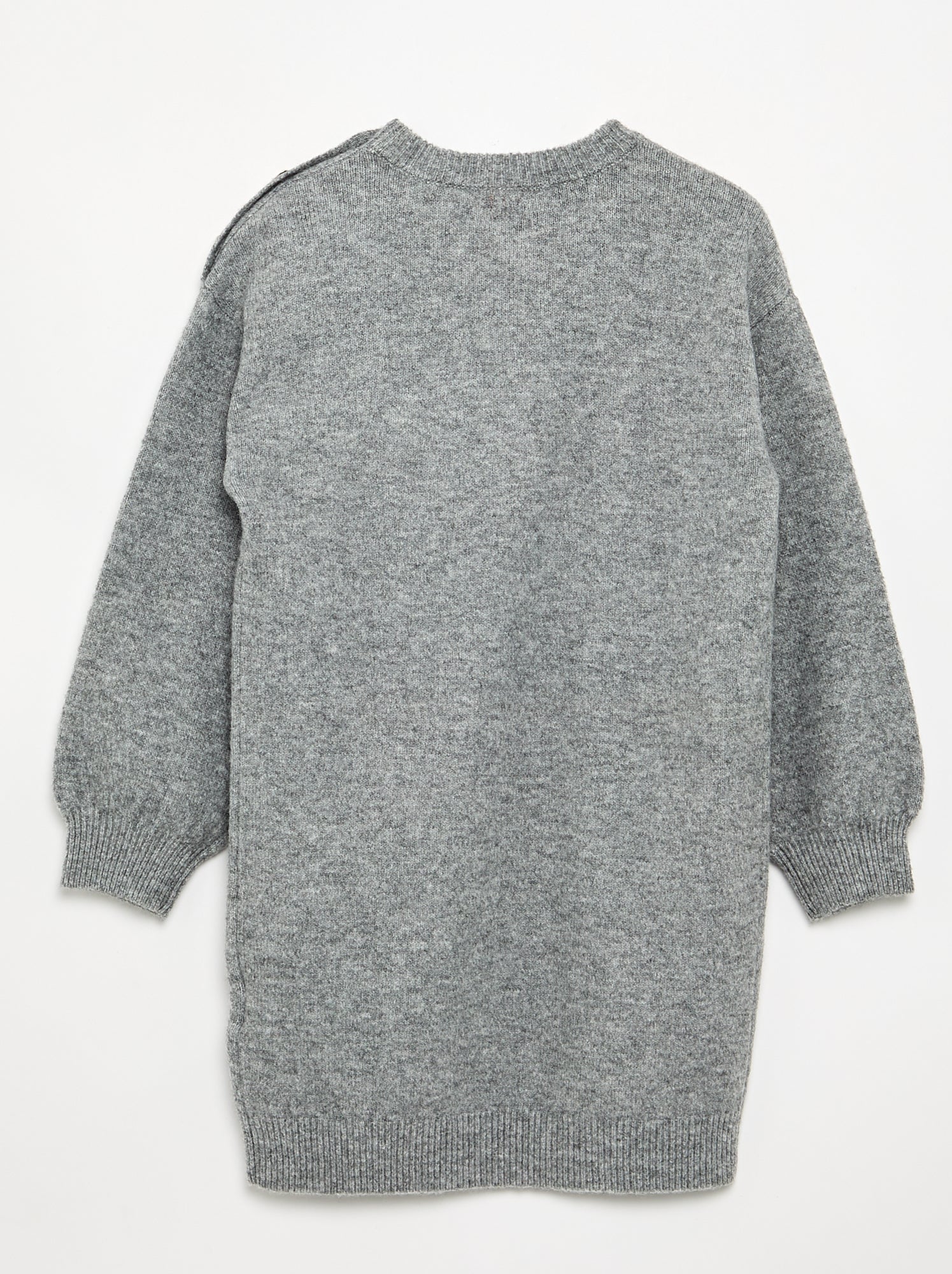 Robe pull à manches longues et col boutonné - Gris